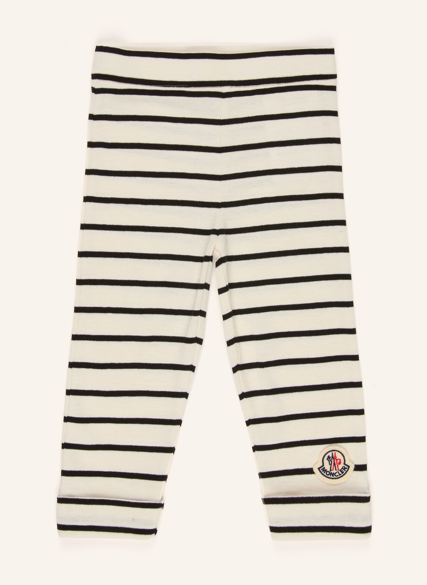 MONCLER enfant Set: Hose, Longsleeve und Mütze: CREME / SCHWARZ