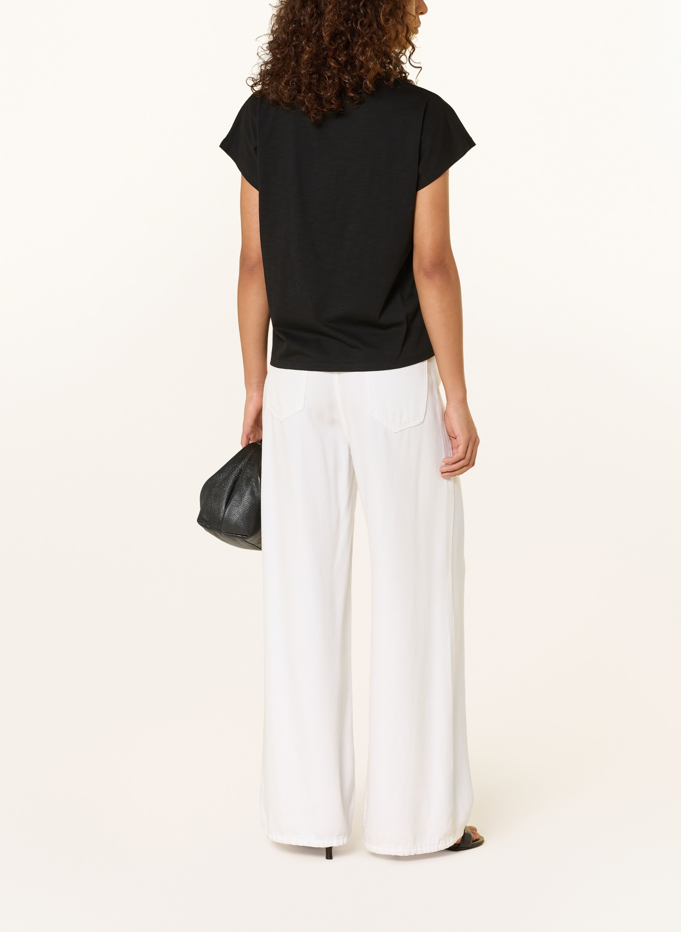 LIU JO Koszulka z kamieniami ozdobnymi: CZARNY / BIAŁY