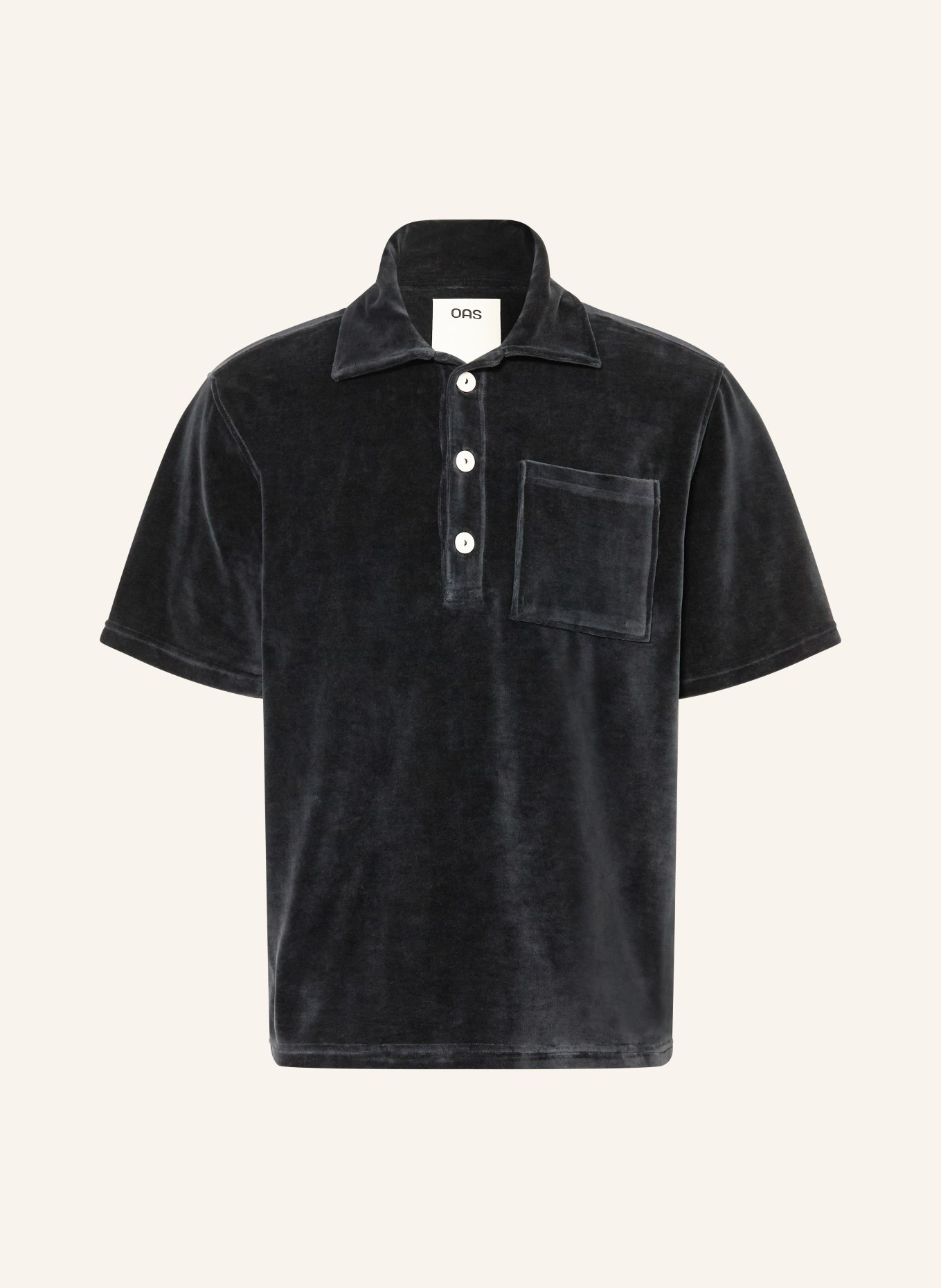 OAS Aksamitna koszulka polo: CZARNY