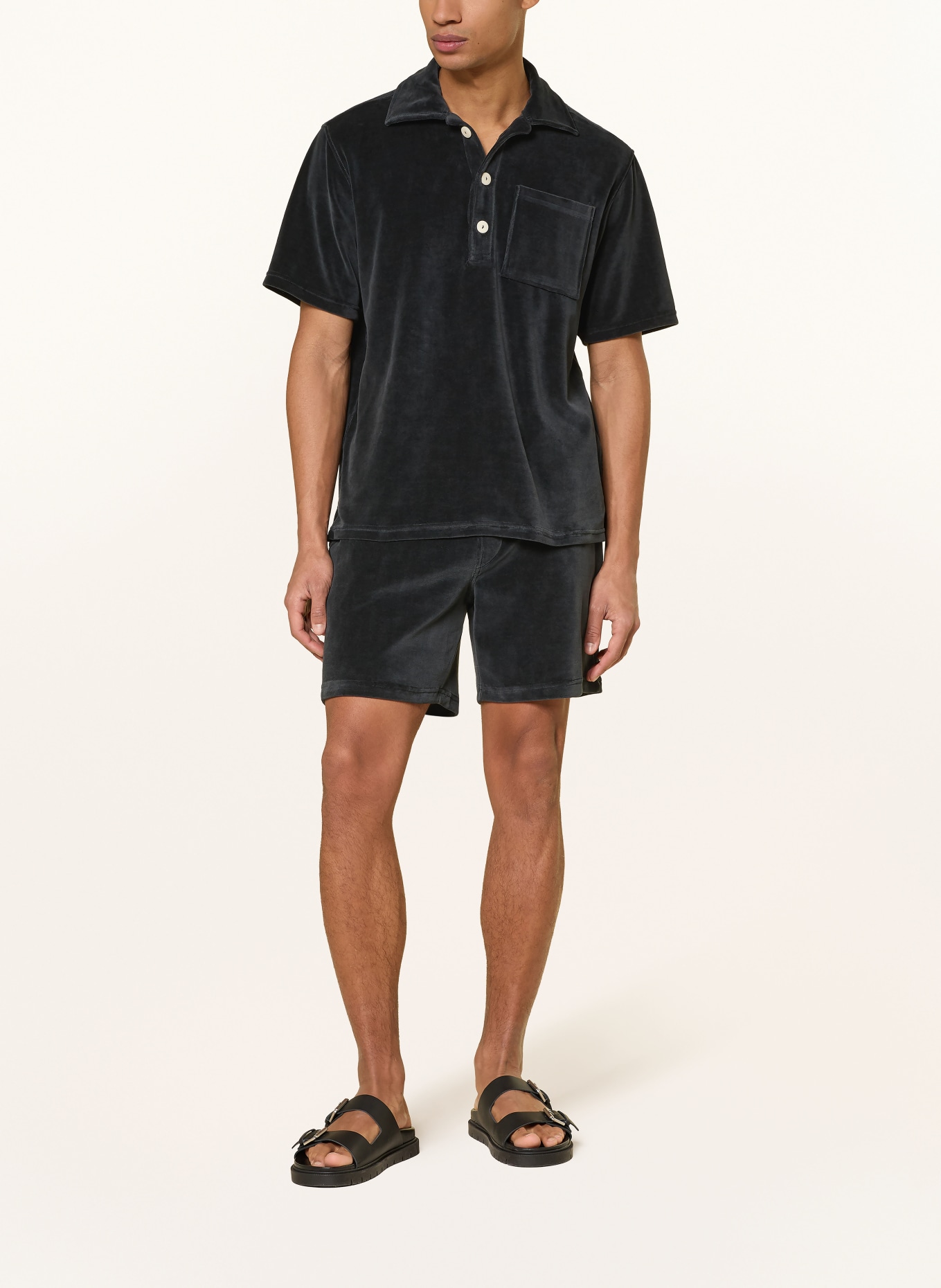 OAS Aksamitna koszulka polo: CZARNY