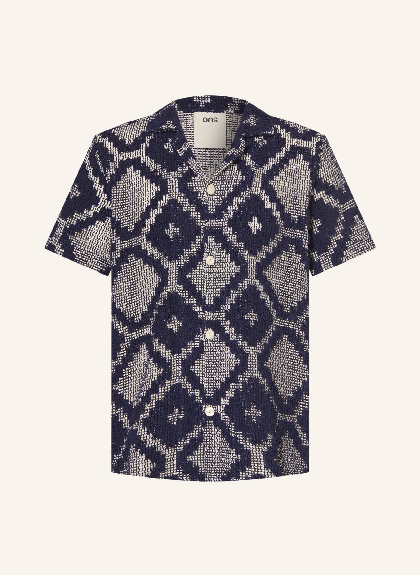 OAS Resorthemd Regular Fit: DUNKELBLAU / WEISS