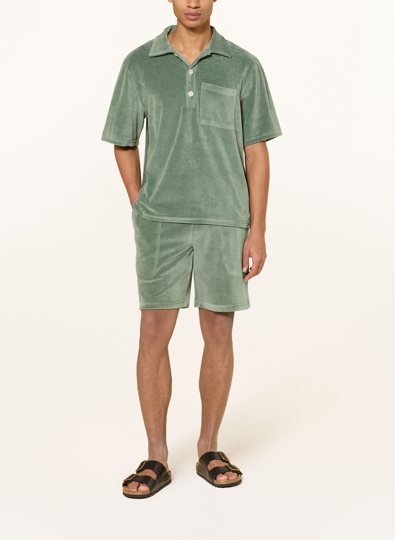 OAS Resorthemd GIRONA Comfort Fit aus Frottee: GRÜN