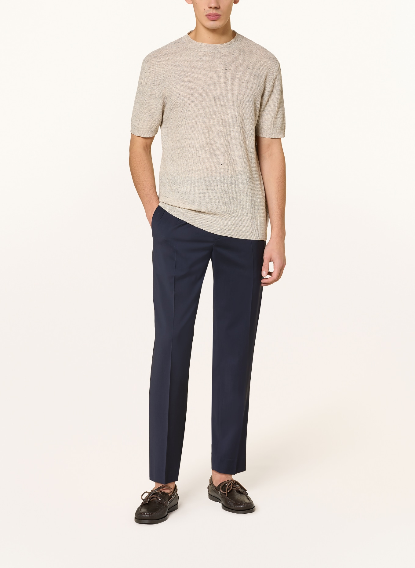 BARENA VENEZIA Strickshirt TUGA mit Leinen: ECRU