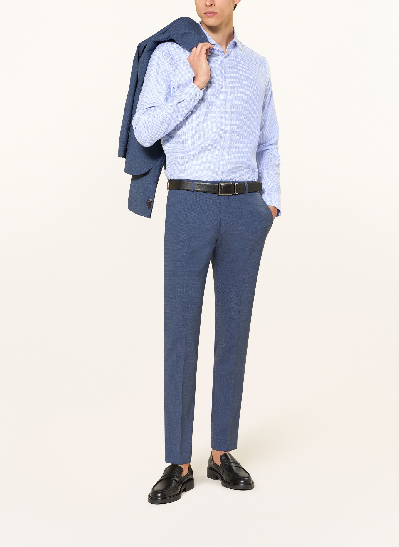 seidensticker Hemd Shaped Fit: HELLBLAU / WEISS