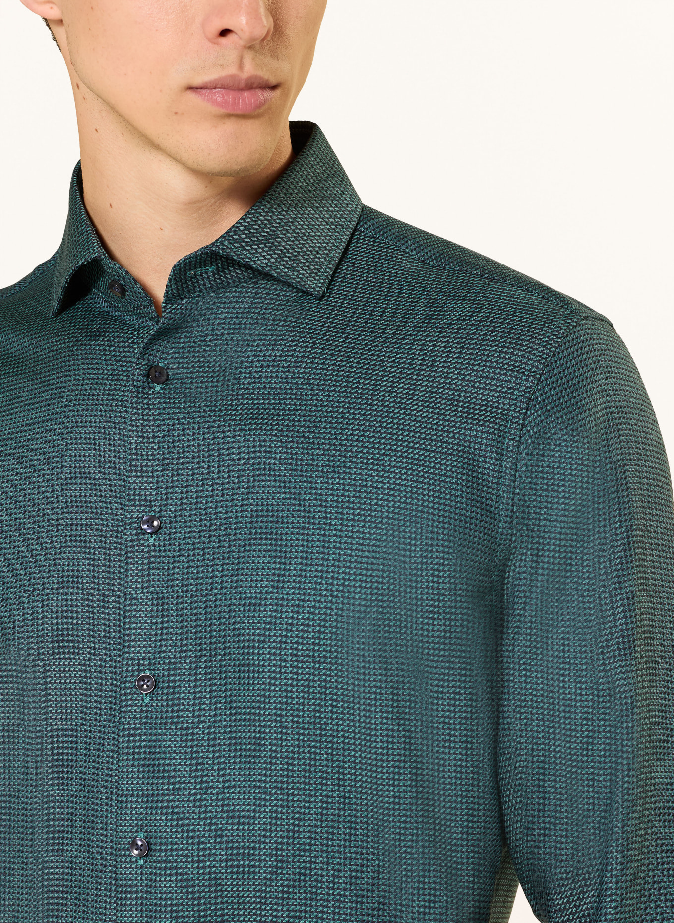 seidensticker Hemd Shaped Fit: DUNKELGRÜN / SCHWARZ