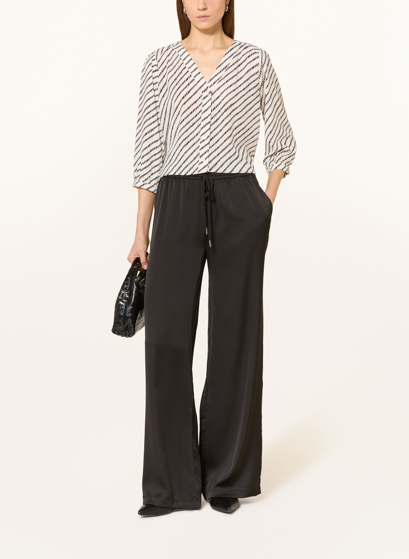 comma Bluse mit 3/4-Arm: WEISS / SCHWARZ