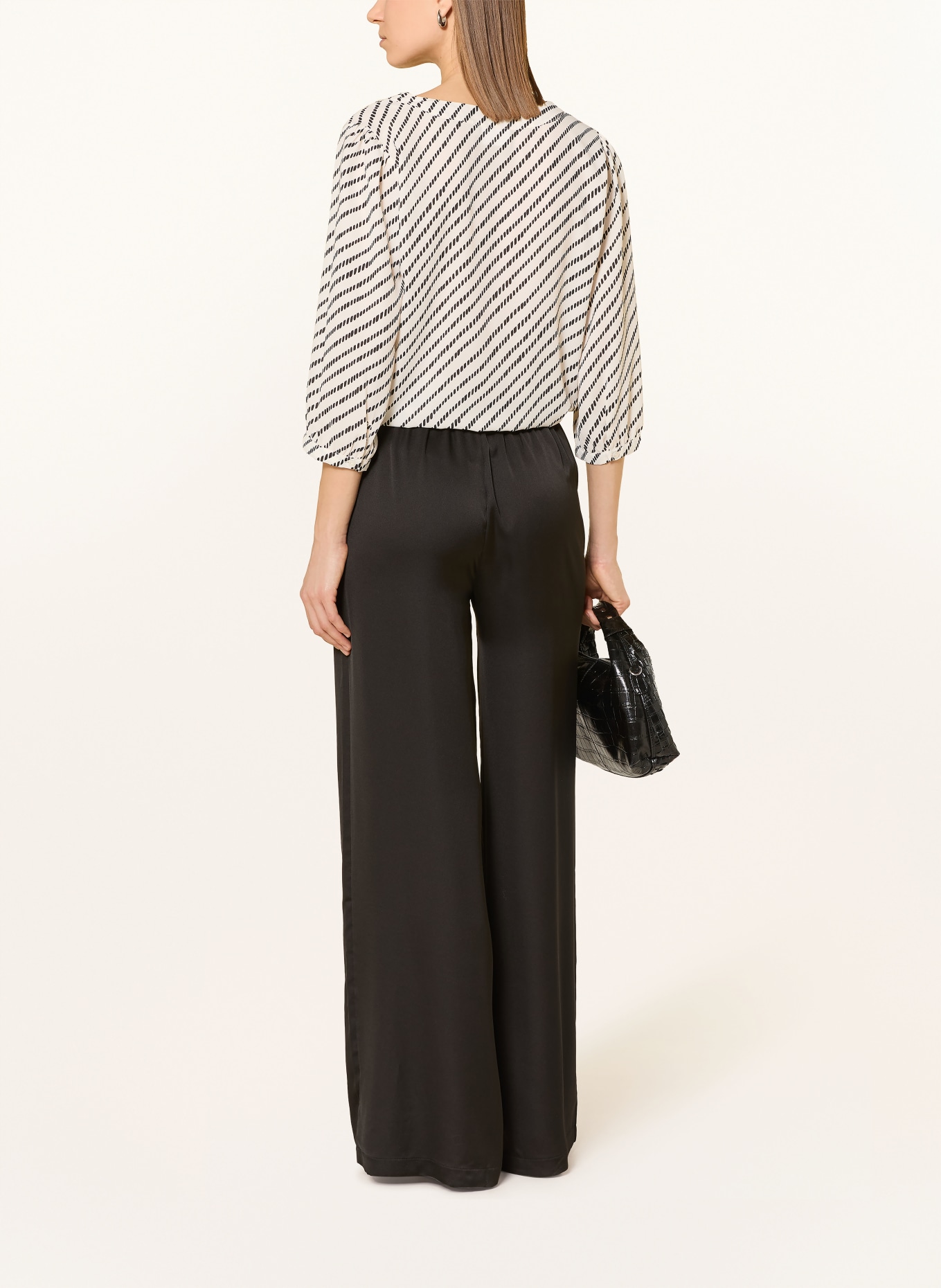 comma Bluse mit 3/4-Arm: WEISS / SCHWARZ