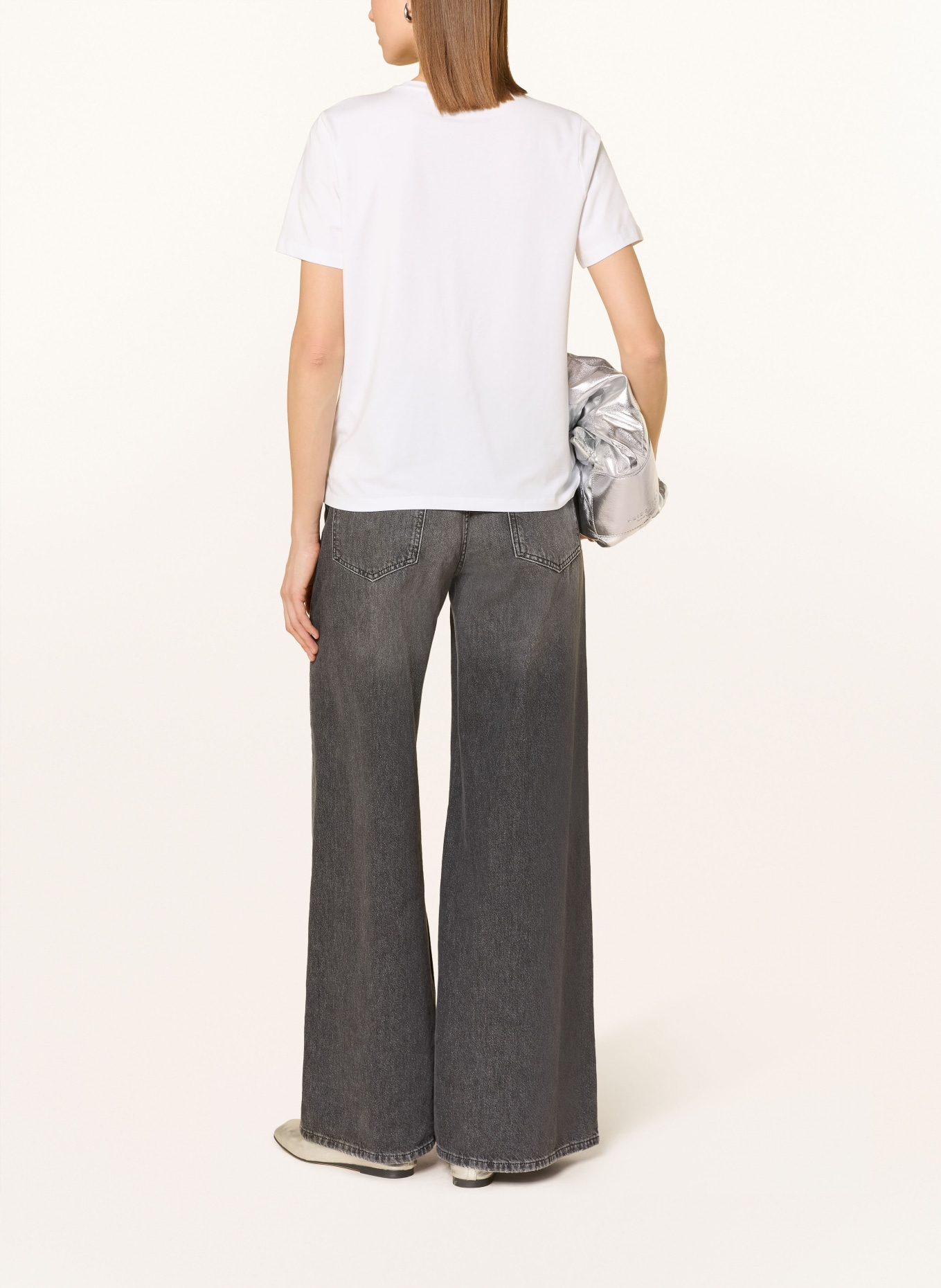 comma Tričko s ozdobnými kameny: BÍLÁ / STŘÍBRNÁ