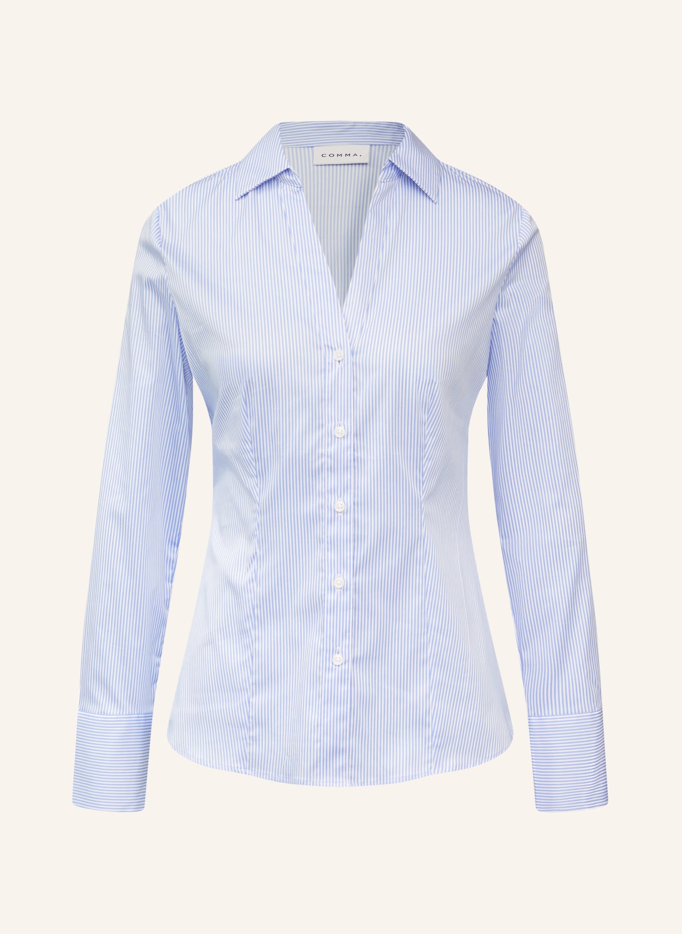 comma Hemdbluse: HELLBLAU / WEISS