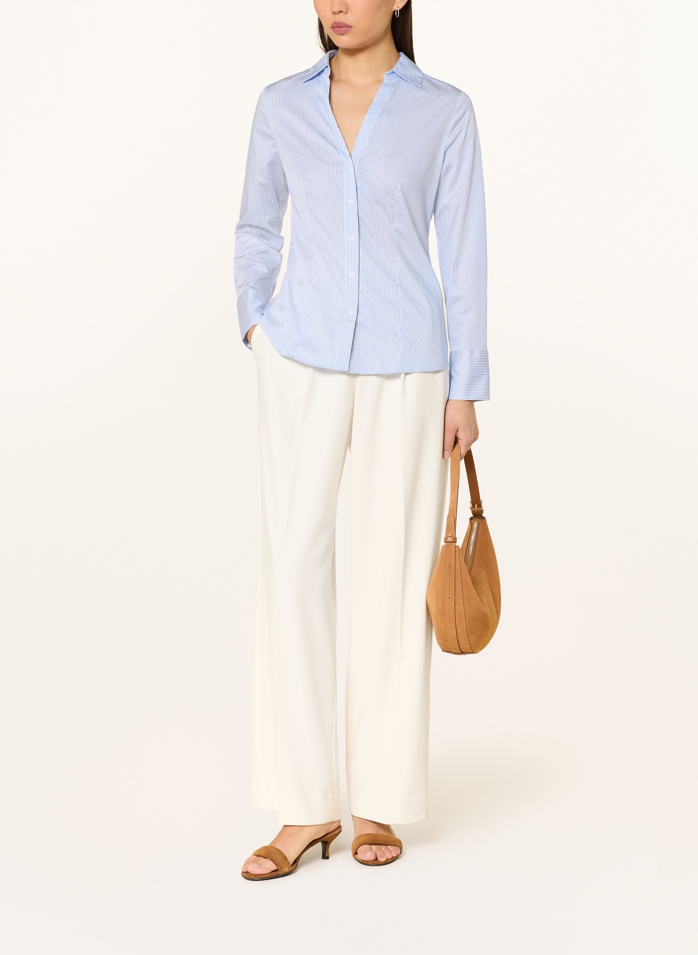 comma Hemdbluse: HELLBLAU / WEISS