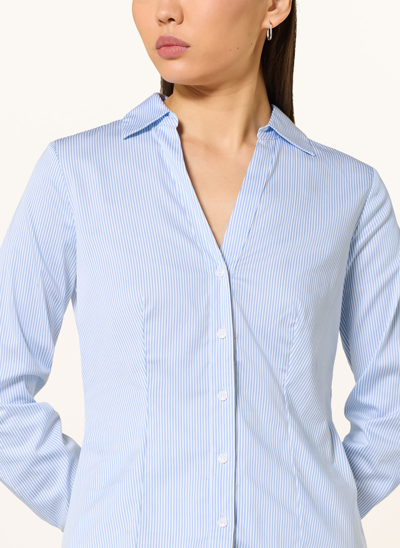 comma Hemdbluse: HELLBLAU / WEISS