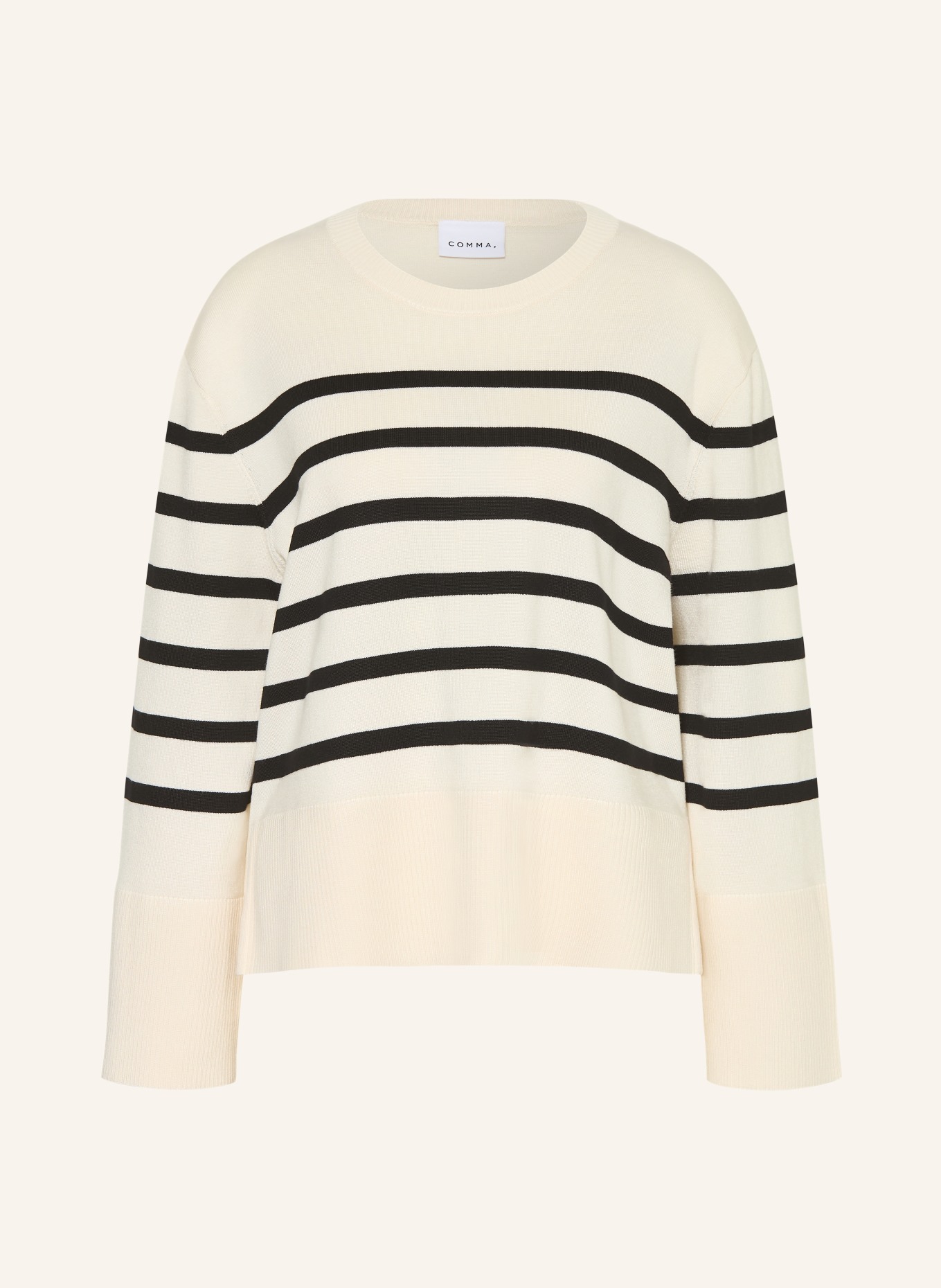 comma Pullover: CREME / SCHWARZ