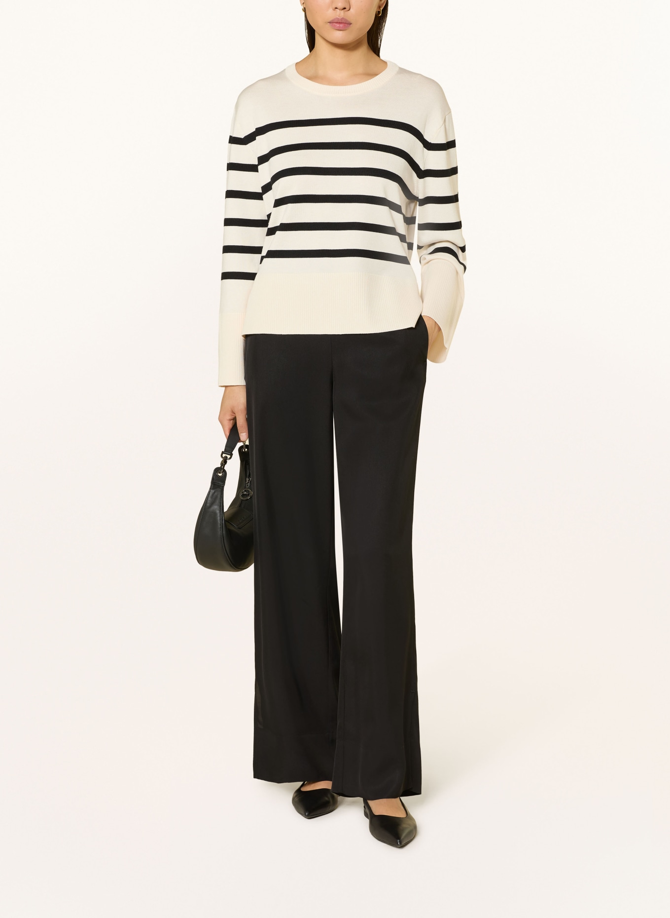 comma Pullover: CREME / SCHWARZ