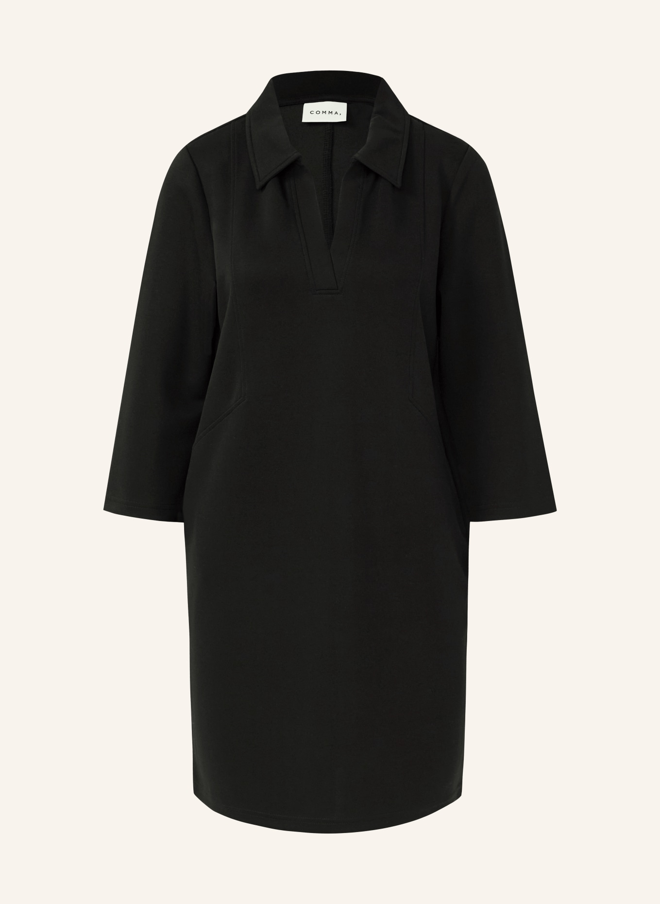 comma Jerseykleid mit 3/4-Arm: SCHWARZ