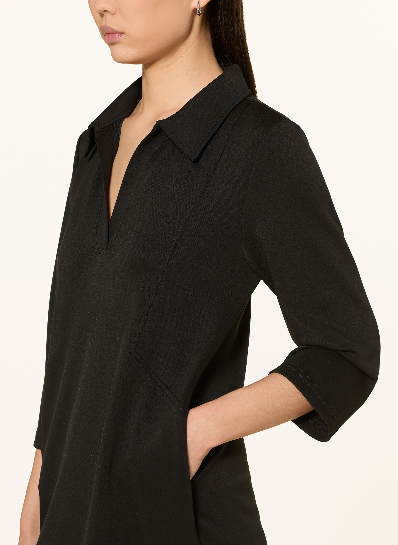 comma Jerseykleid mit 3/4-Arm: SCHWARZ