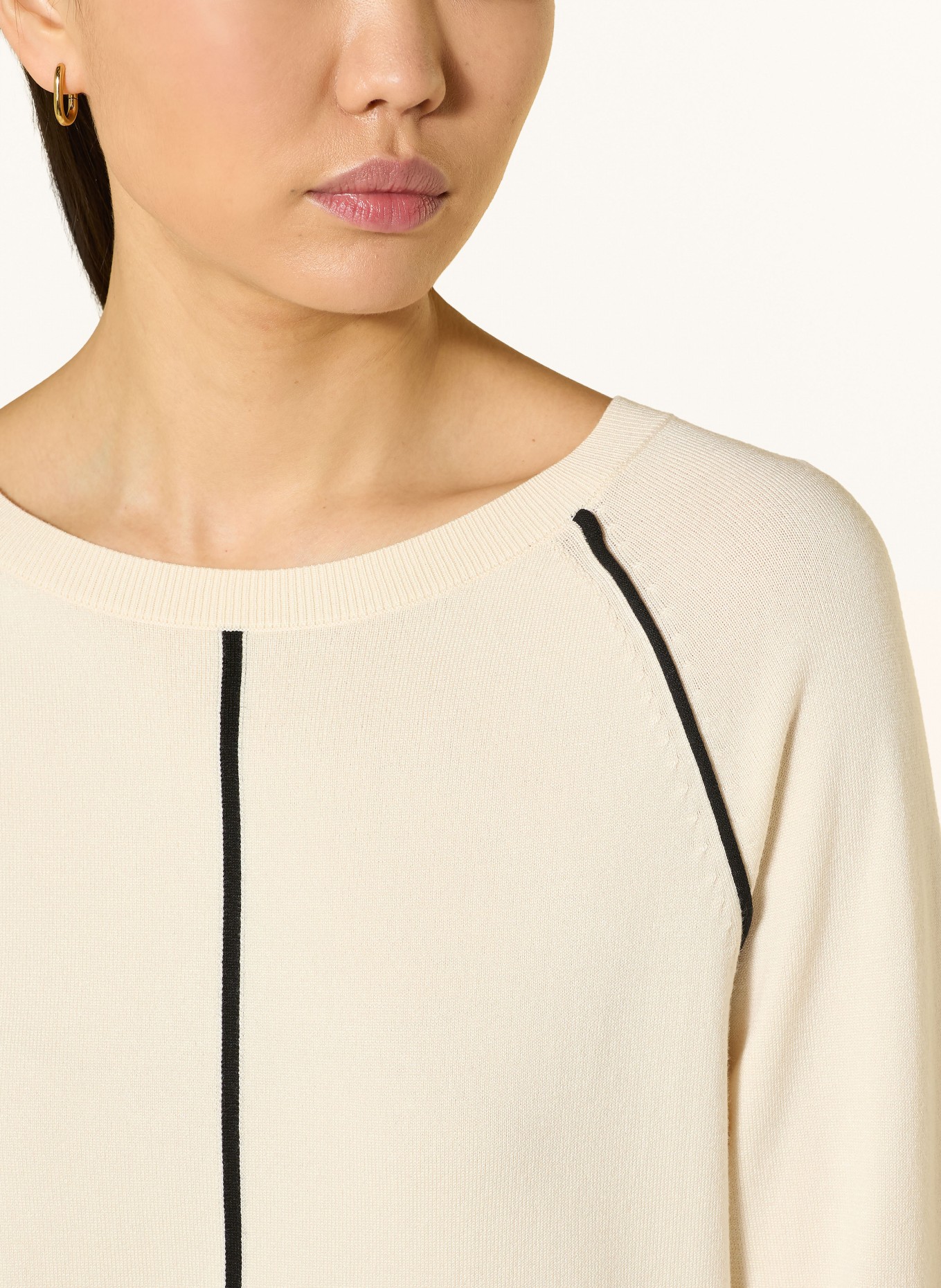 comma Pullover: CREME / SCHWARZ