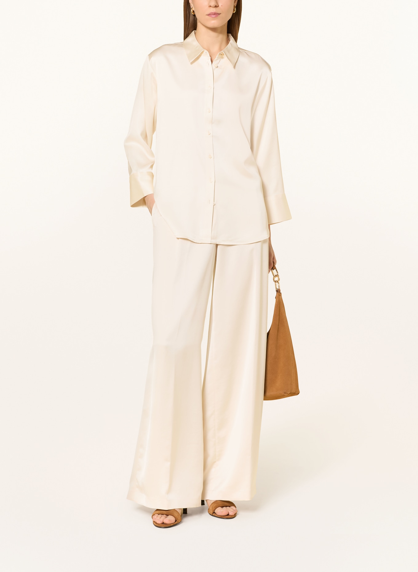 comma Satinová košile: KRÉMOVÁ