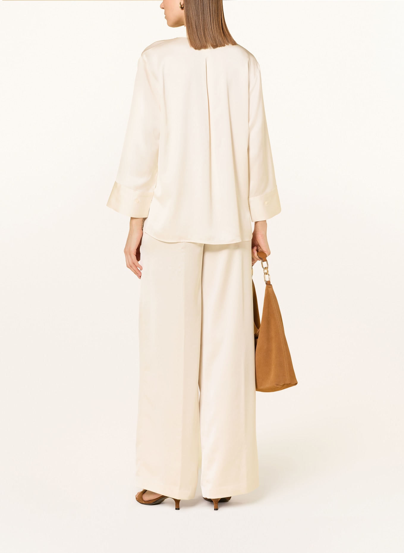 comma Satinová košile: KRÉMOVÁ