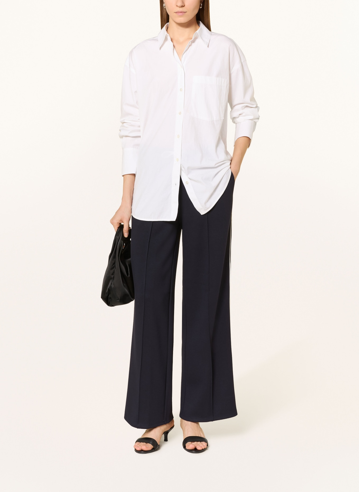 s.Oliver BLACK LABEL Hose im Jogging-Stil: DUNKELBLAU / WEISS