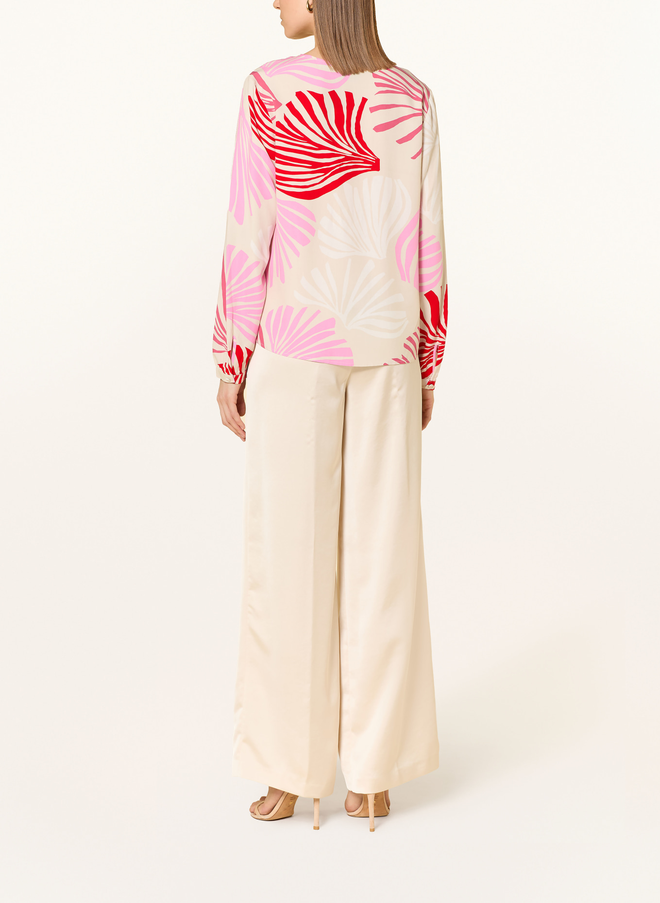 s.Oliver BLACK LABEL blůza: SVĚTLE ŠEDÁ / RŮŽOVÁ / ČERVENÁ