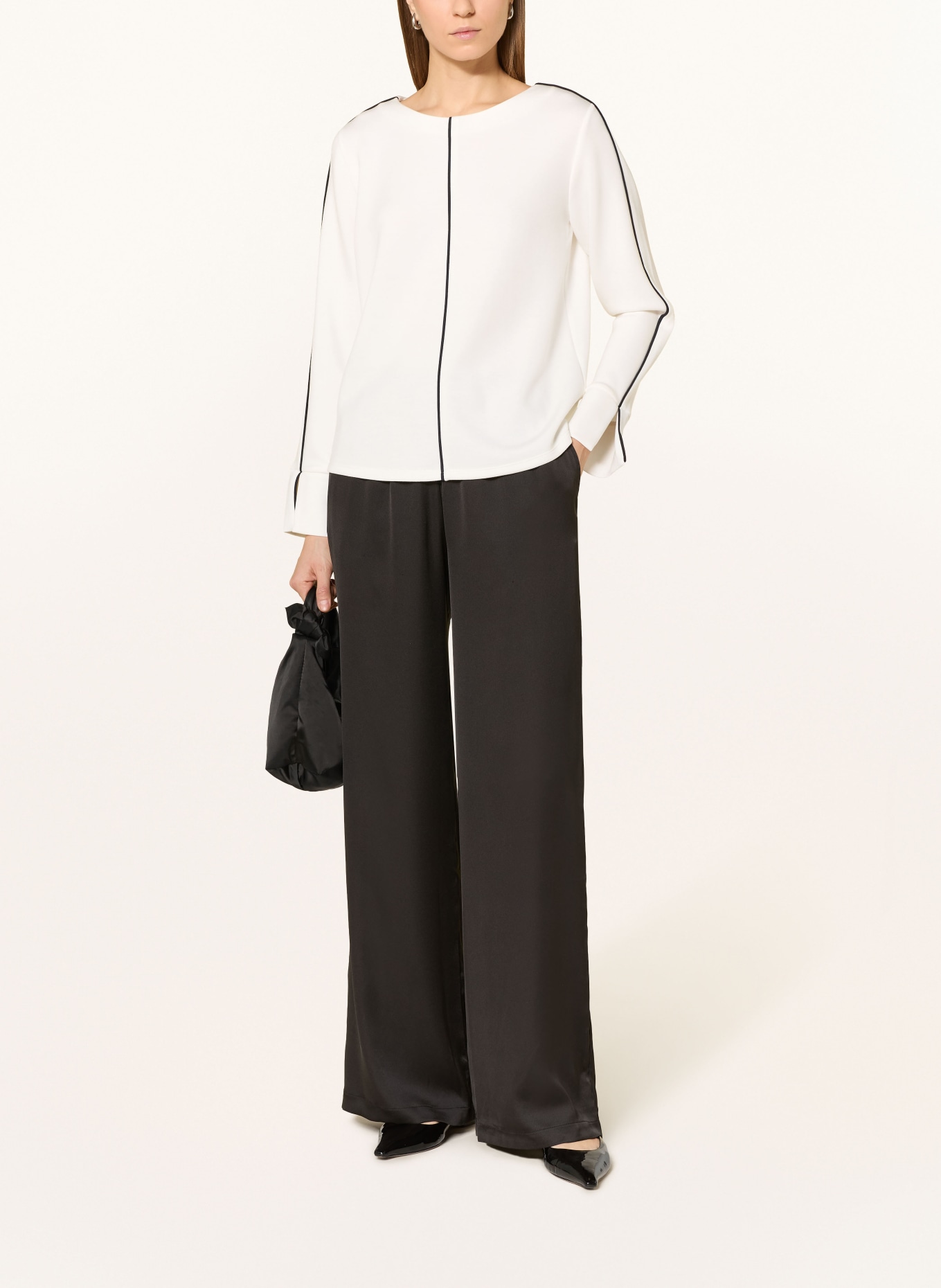 s.Oliver BLACK LABEL Sweatshirt: WEISS / SCHWARZ