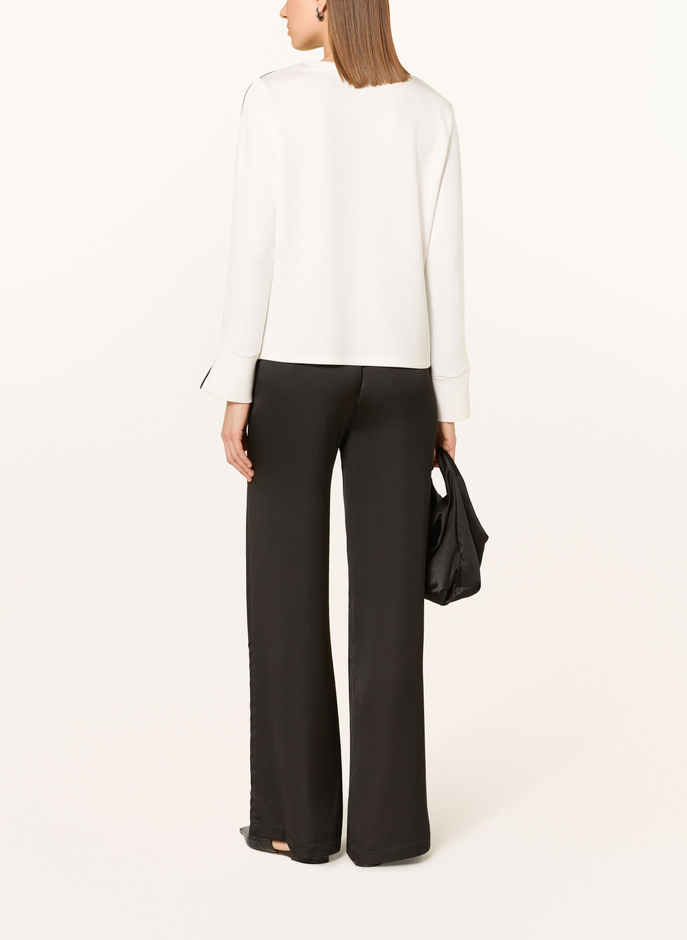 s.Oliver BLACK LABEL Sweatshirt: WEISS / SCHWARZ