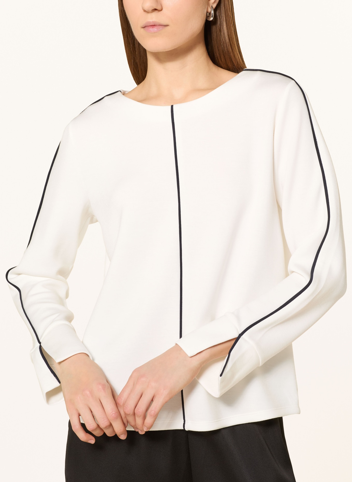 s.Oliver BLACK LABEL Sweatshirt: WEISS / SCHWARZ