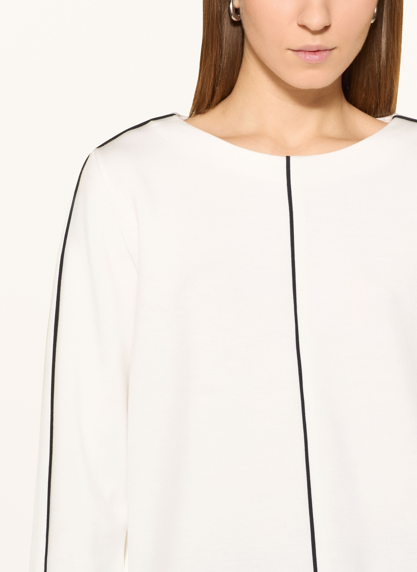 s.Oliver BLACK LABEL Sweatshirt: WEISS / SCHWARZ