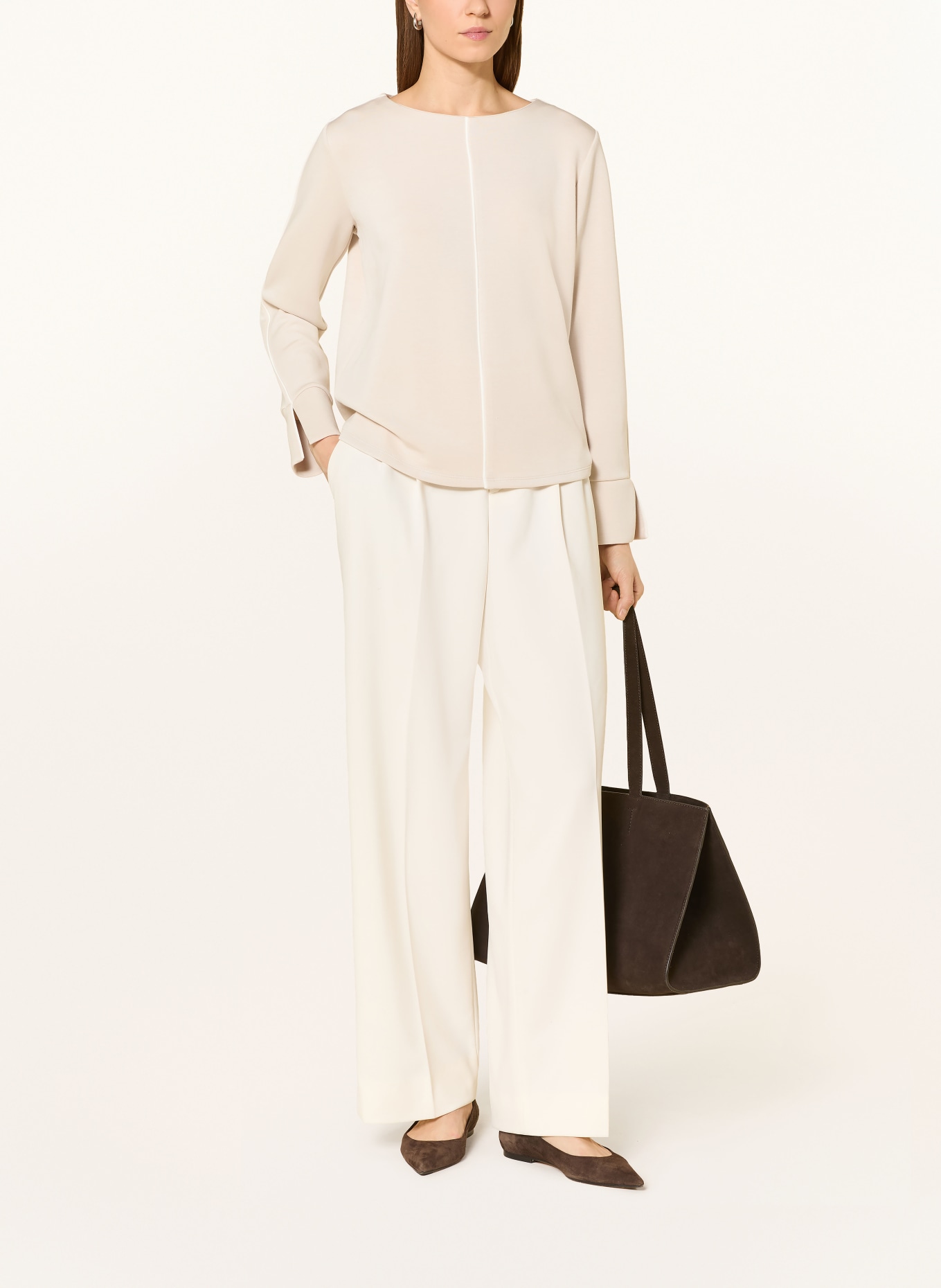 s.Oliver BLACK LABEL mikina: BÉŽOVÁ / BÍLÁ