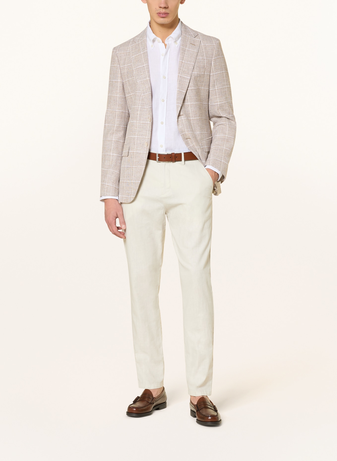 BOSS HUTSON Slim Fit Jacket: TAUPE / LIGHT BROWN / CREAM