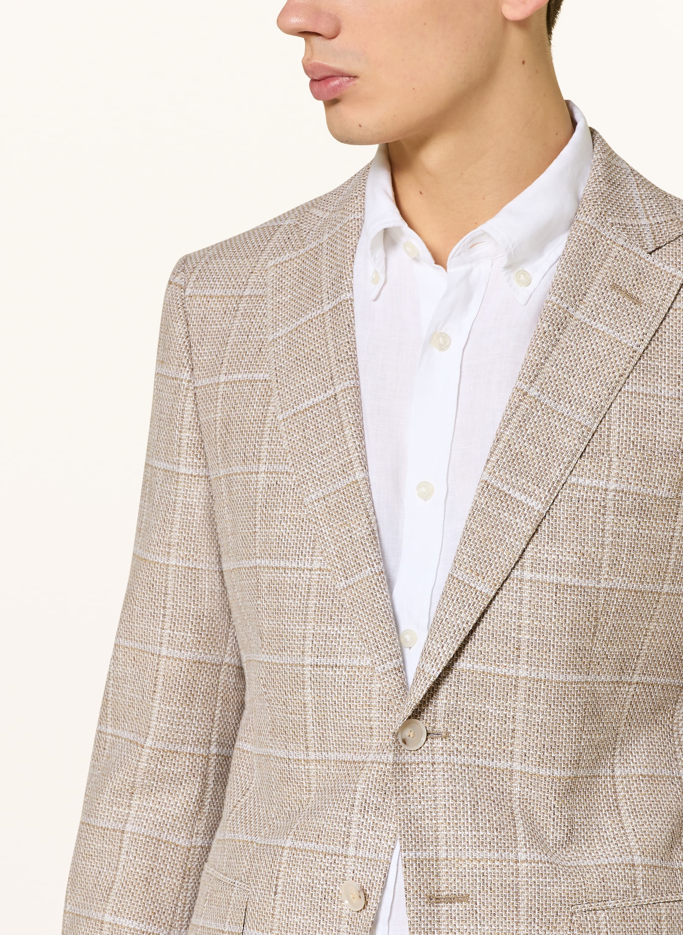 BOSS HUTSON Slim Fit Jacket: TAUPE / LIGHT BROWN / CREAM