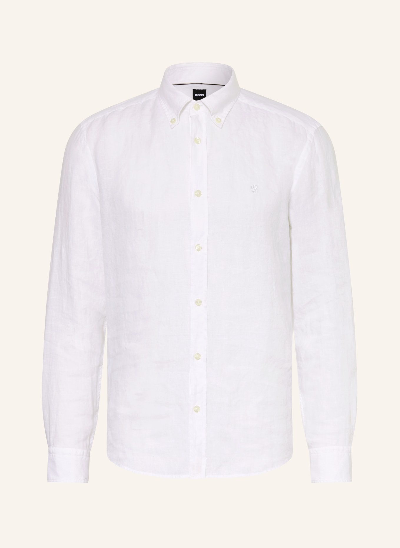 BOSS Leinenhemd LIAM Regular Fit: WEISS