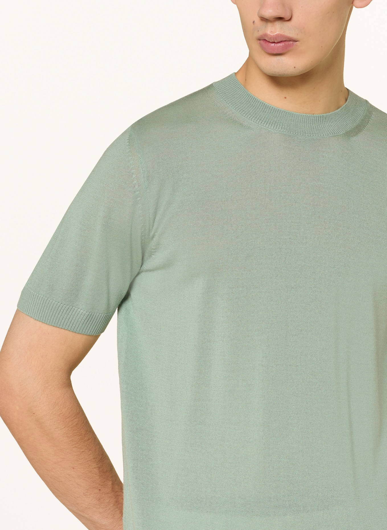 BOSS Strickshirt UMAURO: HELLGRÜN
