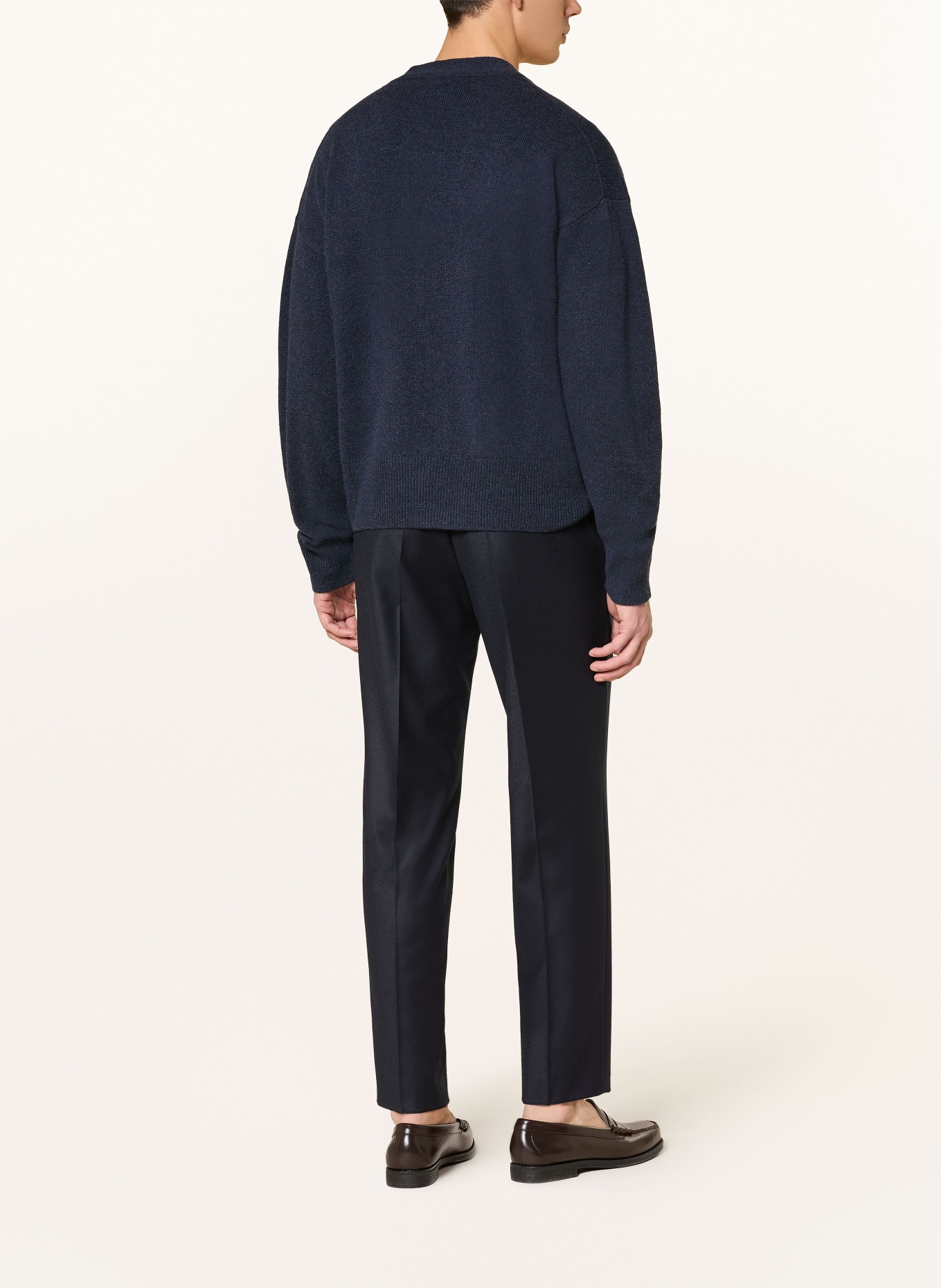 BOSS Svetr UCONE: TMAVĚ MODRÁ