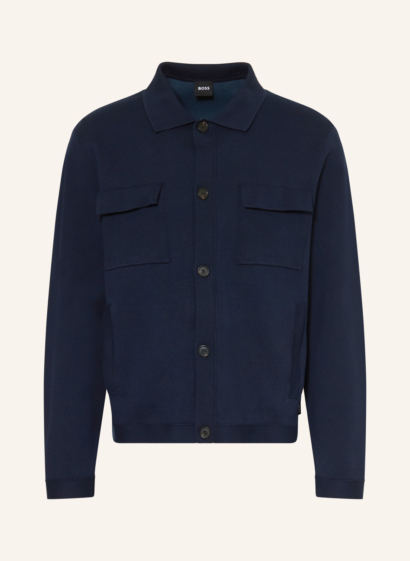 BOSS Strickjacke UTTONI: DUNKELBLAU