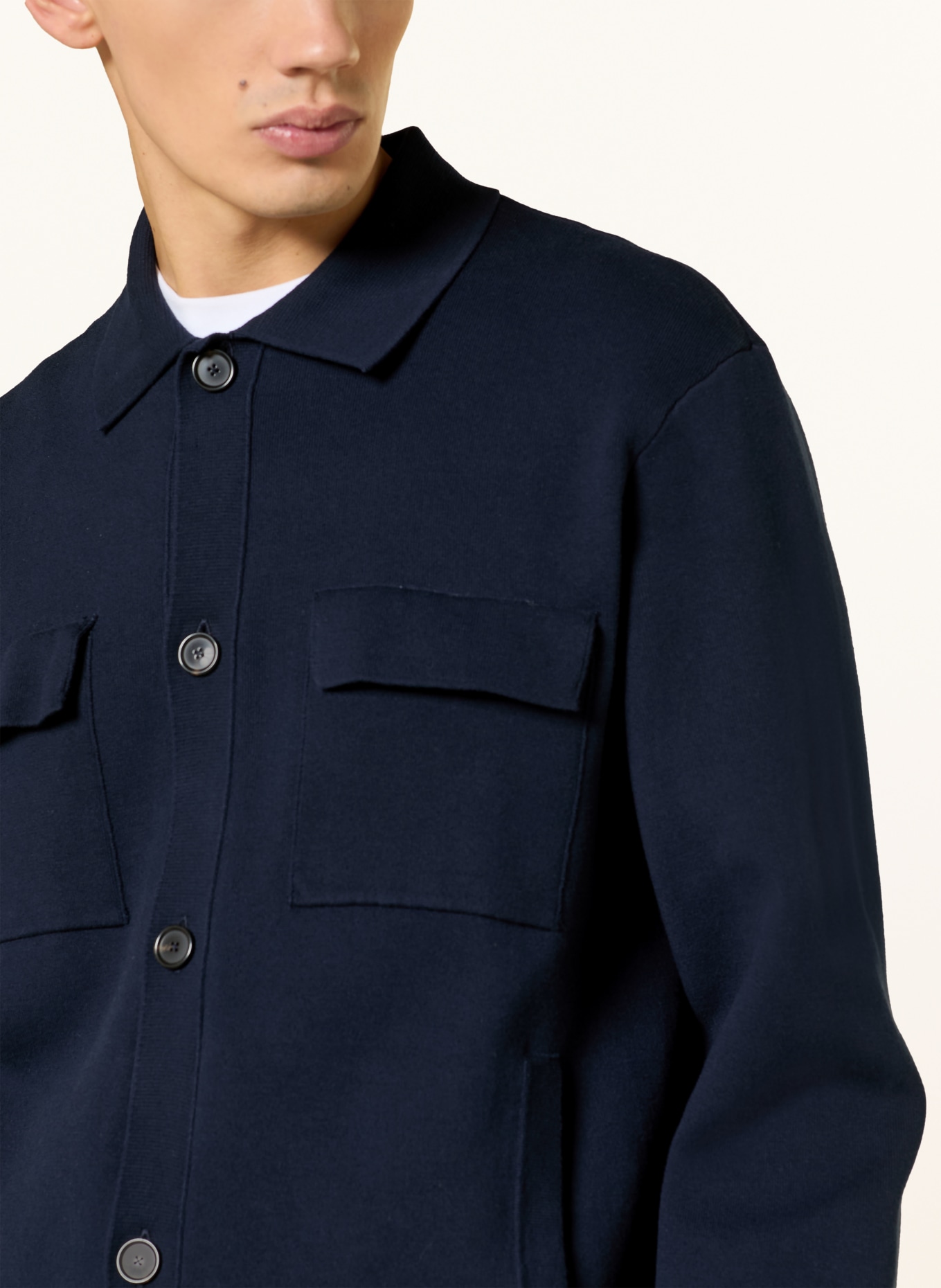 BOSS Strickjacke UTTONI: DUNKELBLAU