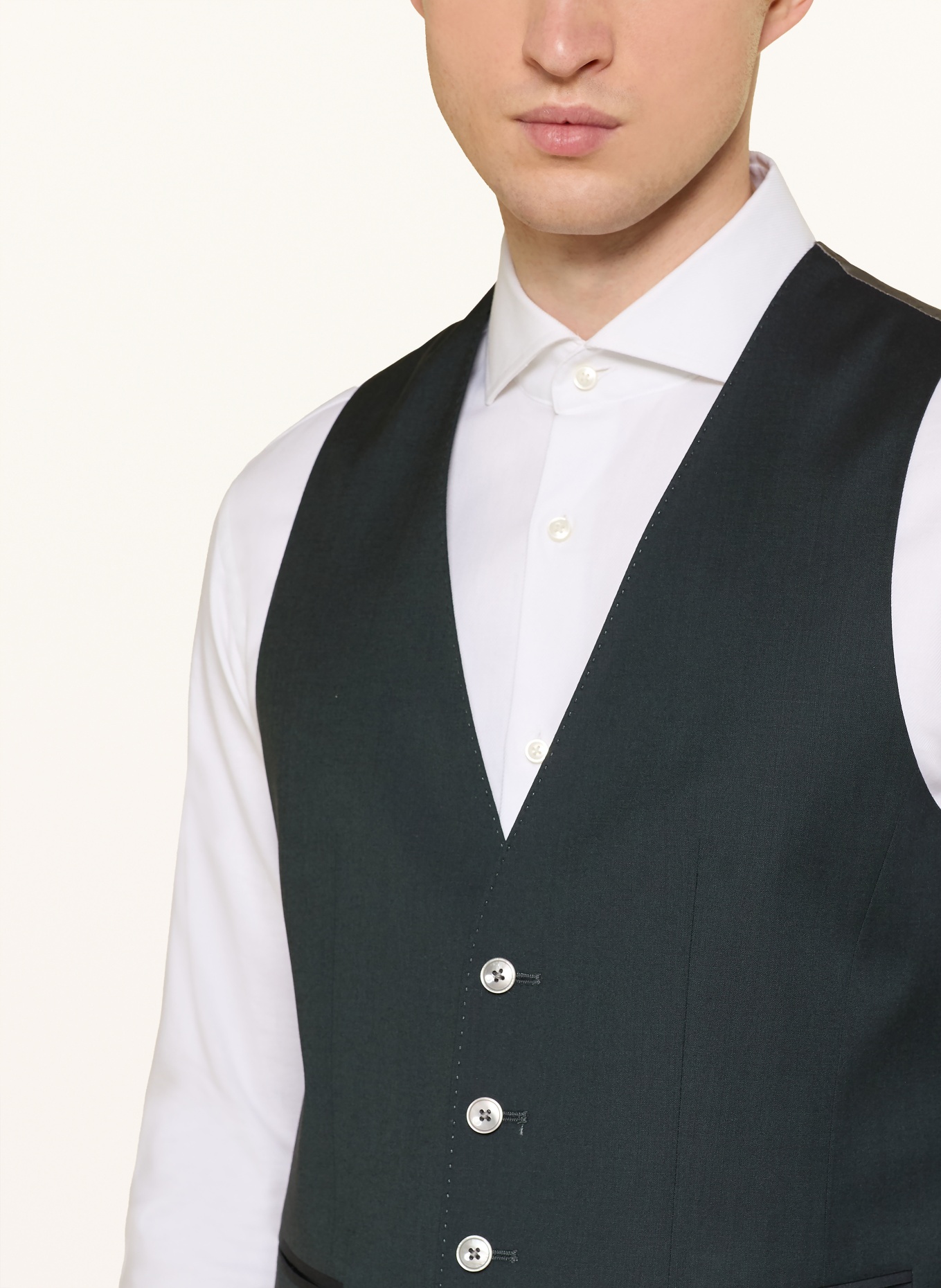 BOSS HUGE Slim Fit Suit Vest: 348 OPEN GREEN