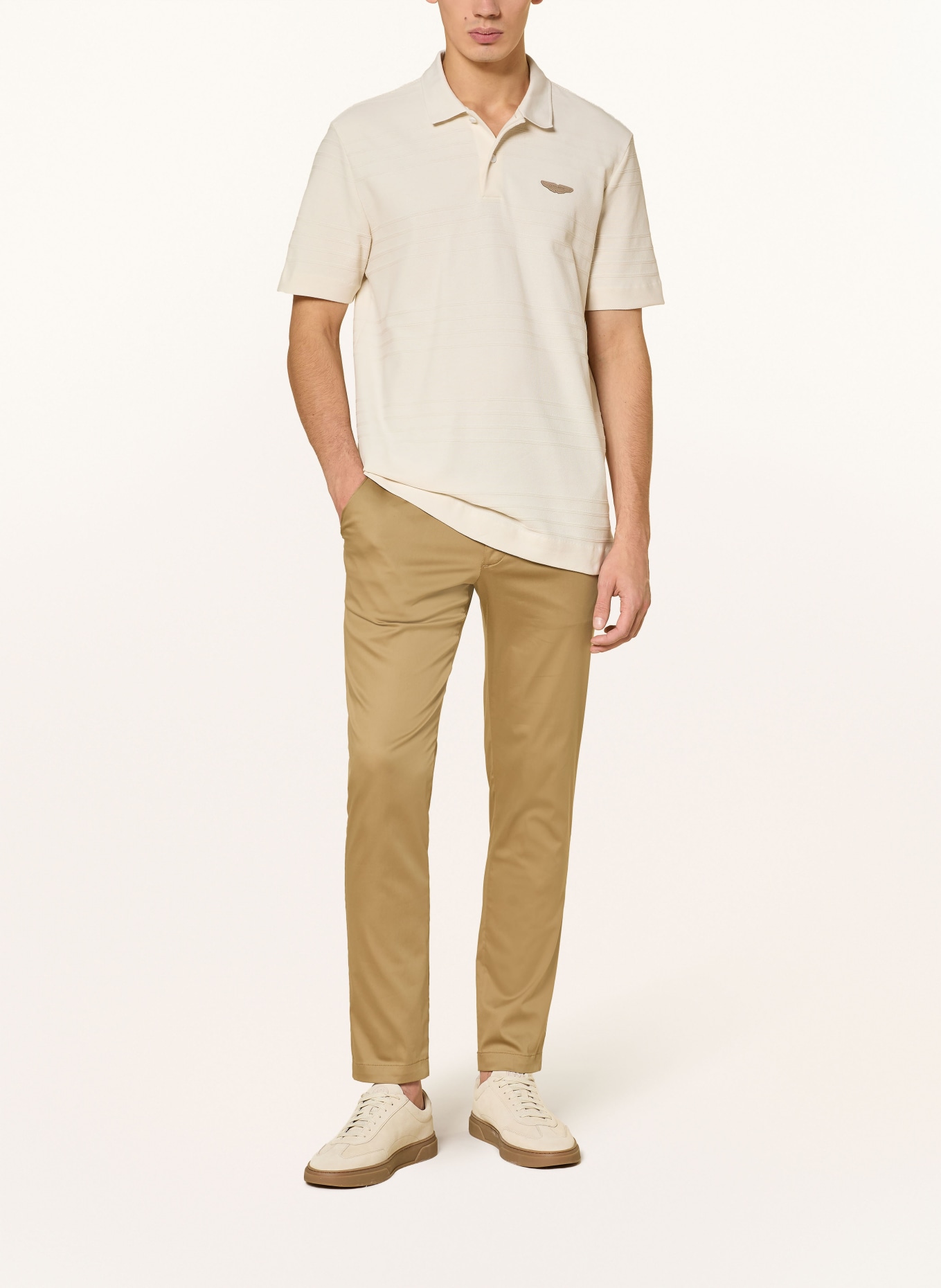 BOSS Piqué-Poloshirt PARRIS: ECRU
