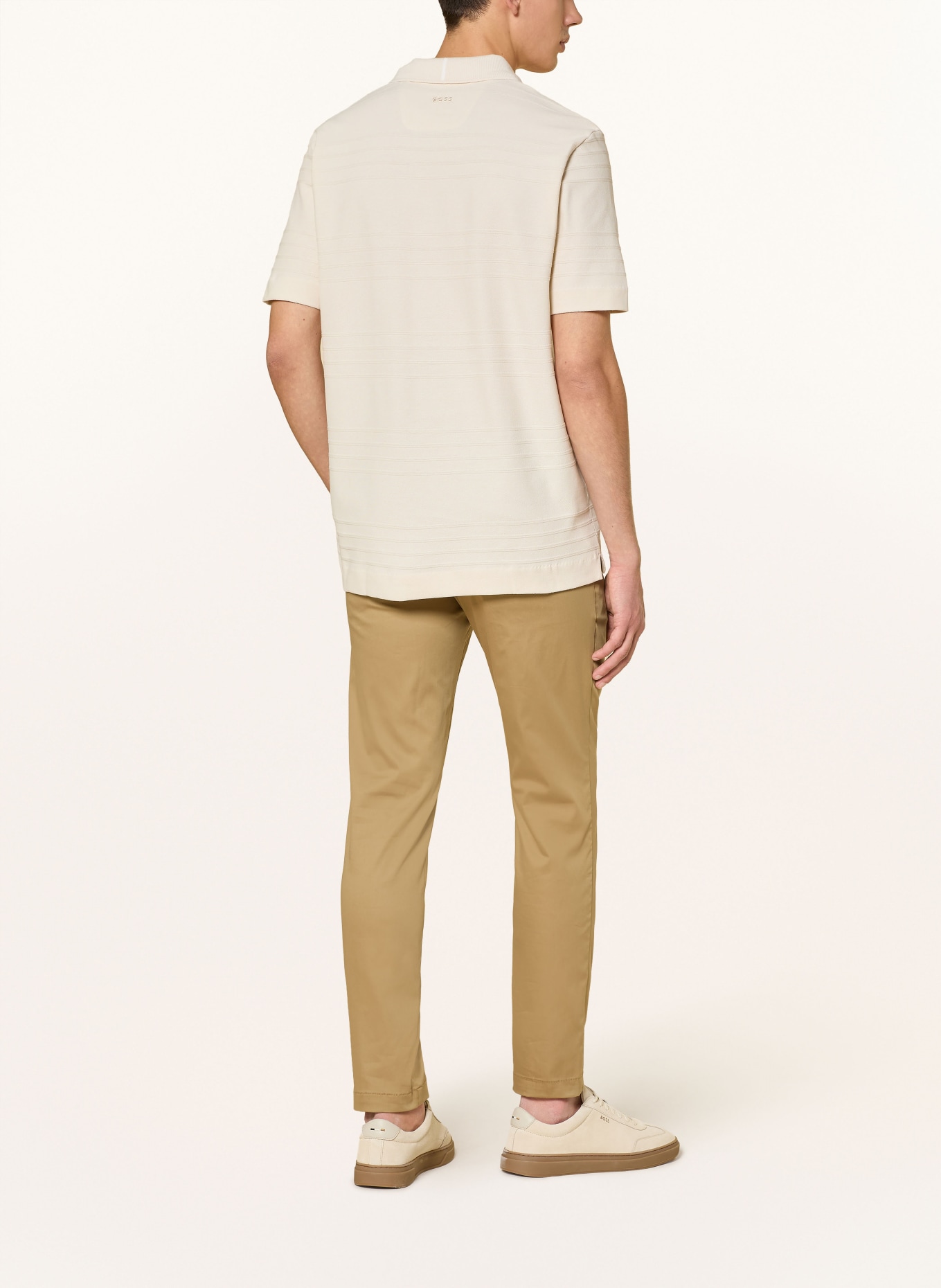 BOSS Piqué-Poloshirt PARRIS: ECRU