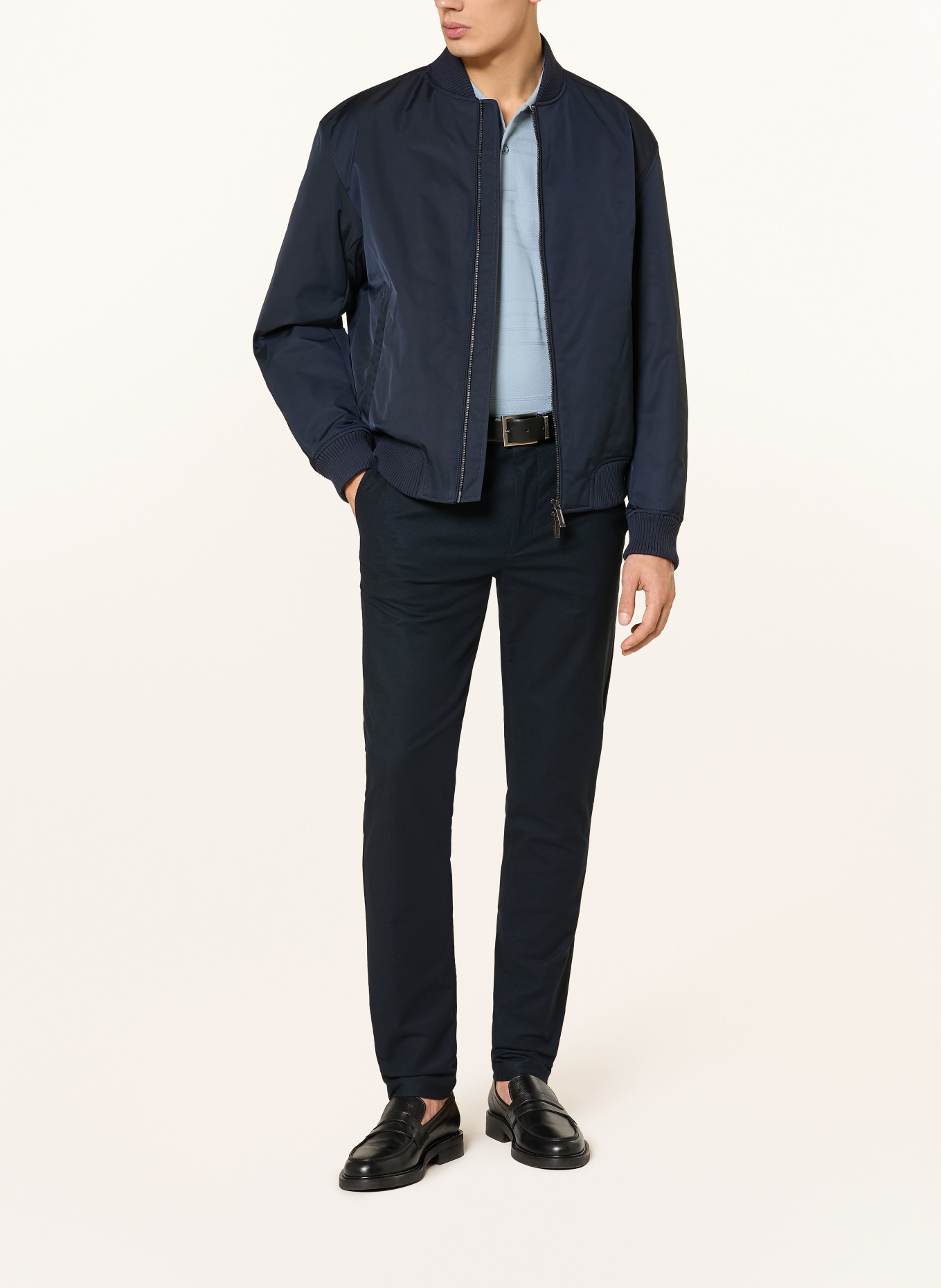 BOSS Piqué-Poloshirt PARRIS: BLAUGRAU