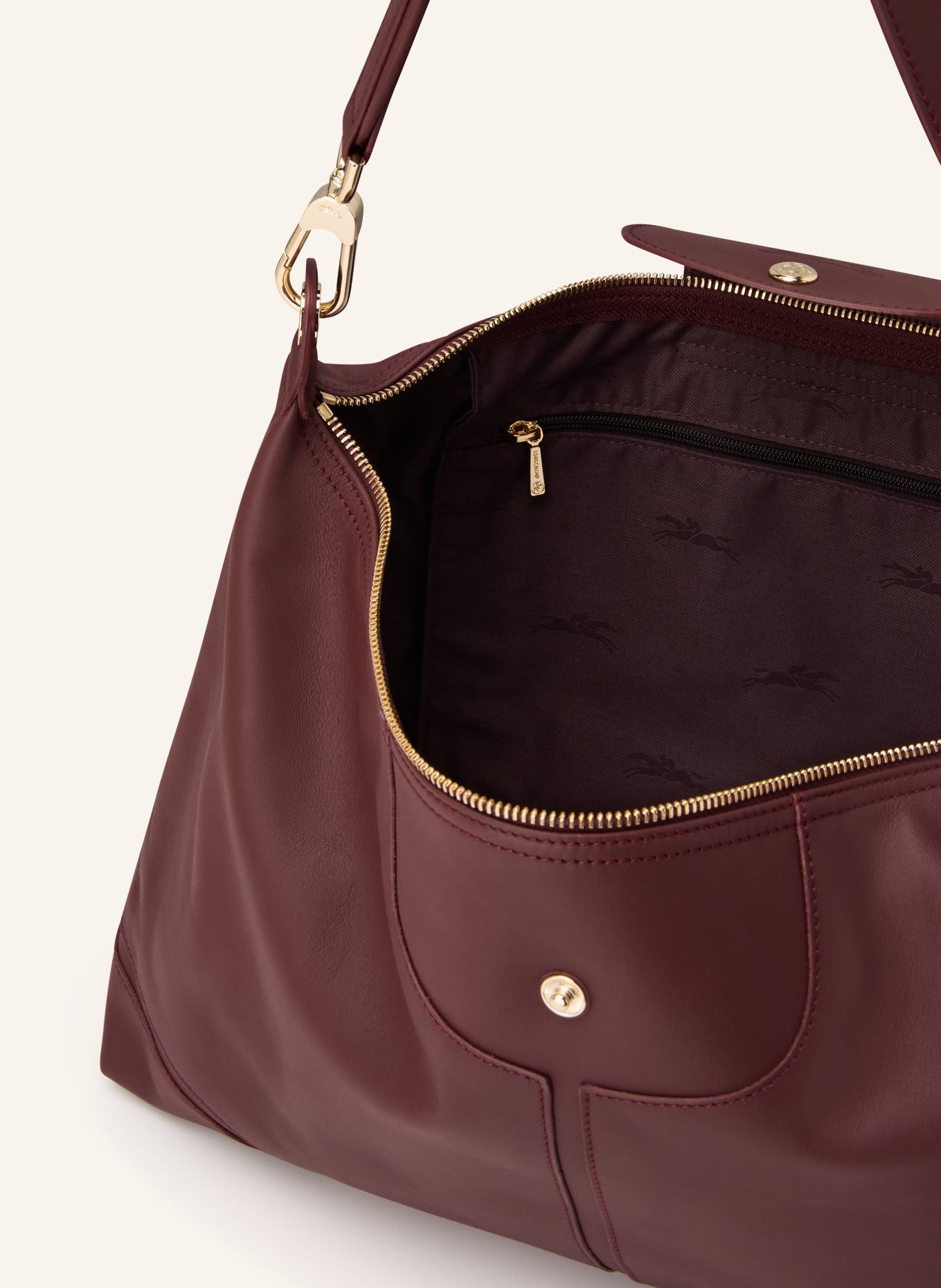 LONGCHAMP Schultertasche LE PLIAGE XTRA: DUNKELROT / GOLD