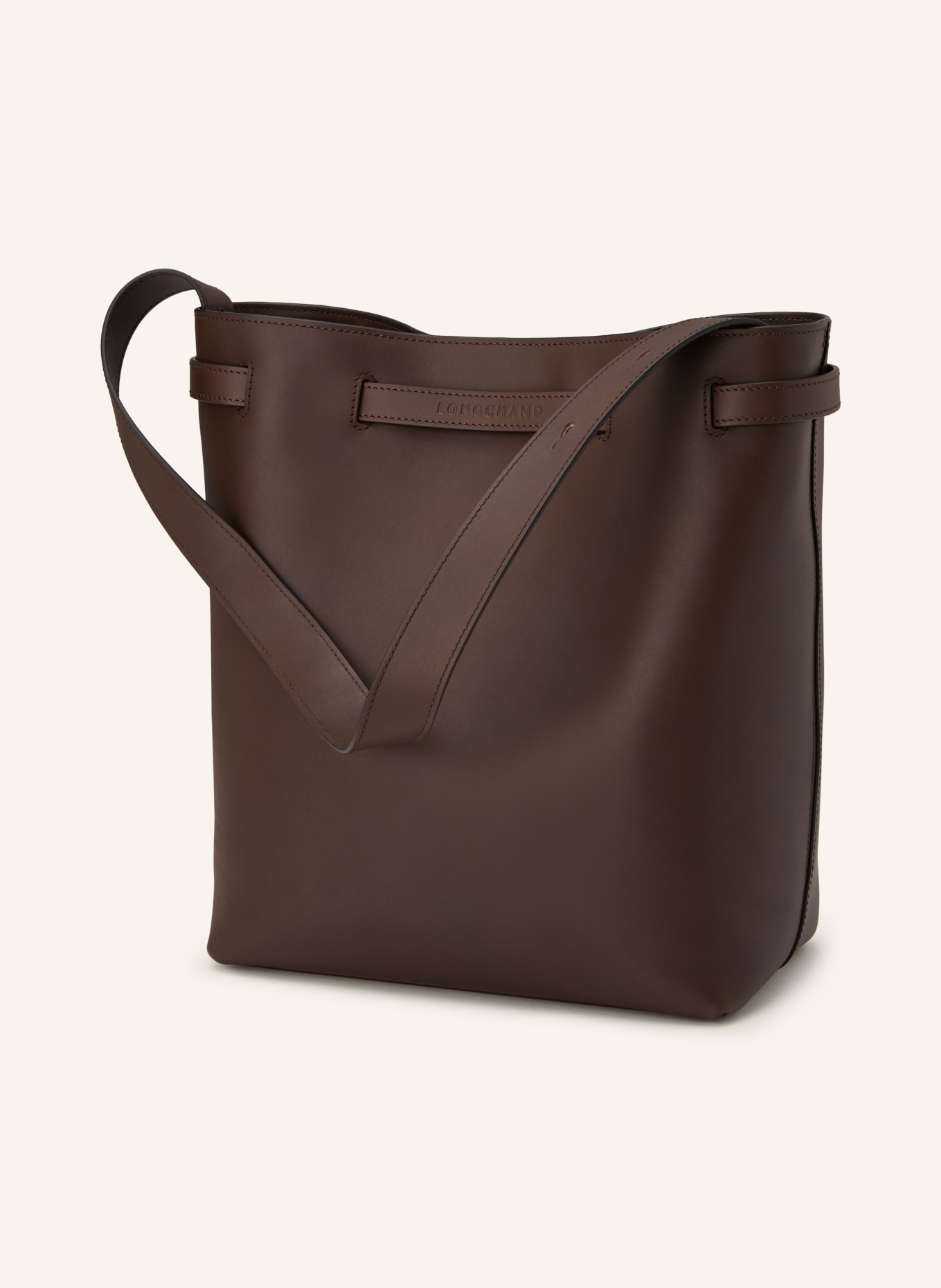 LONGCHAMP Schultertasche: DUNKELBRAUN / GOLD