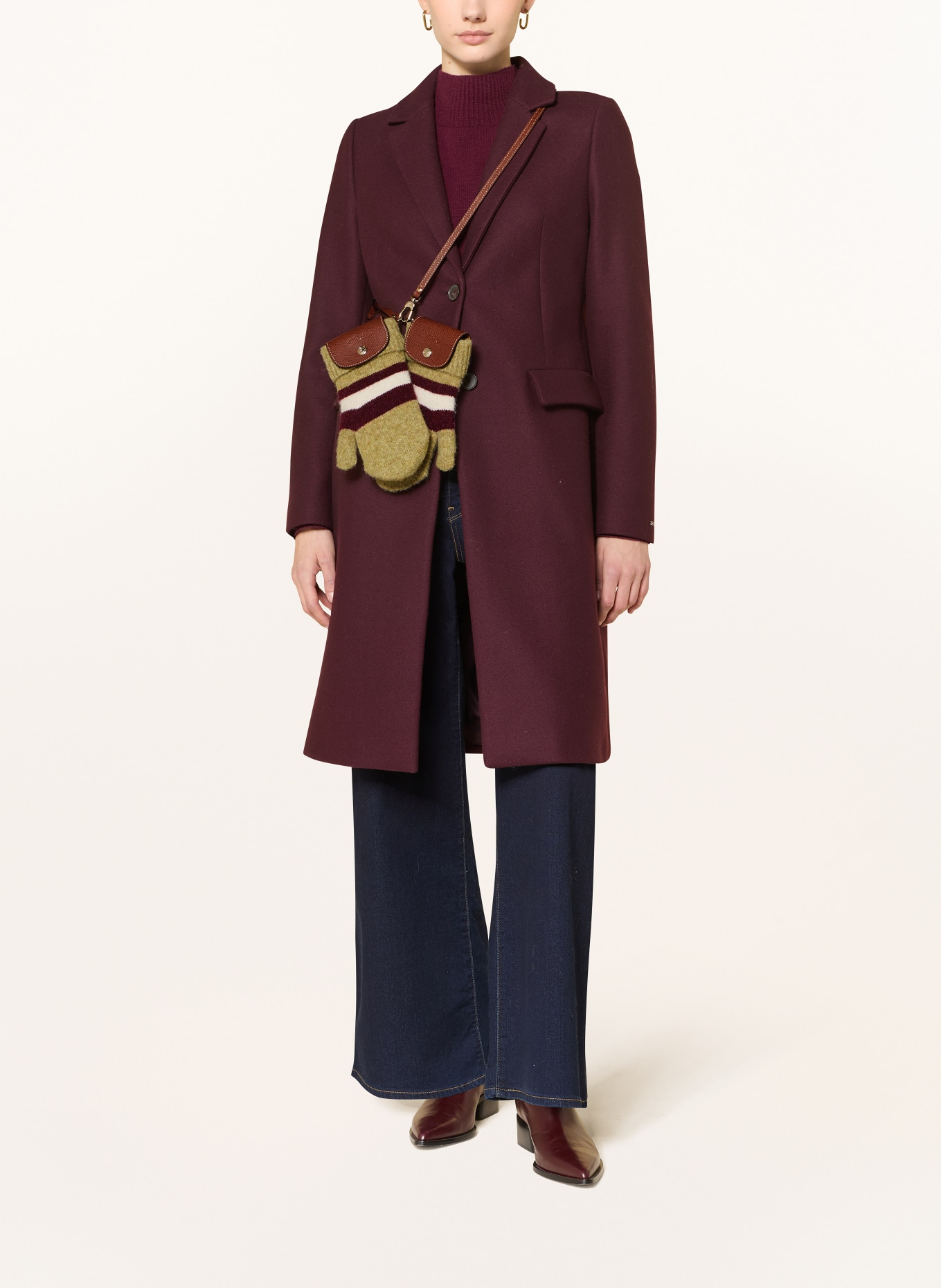 LONGCHAMP Umhängetasche LE PLIAGE COLLECTION: HELLGRÜN / DUNKELROT / WEISS