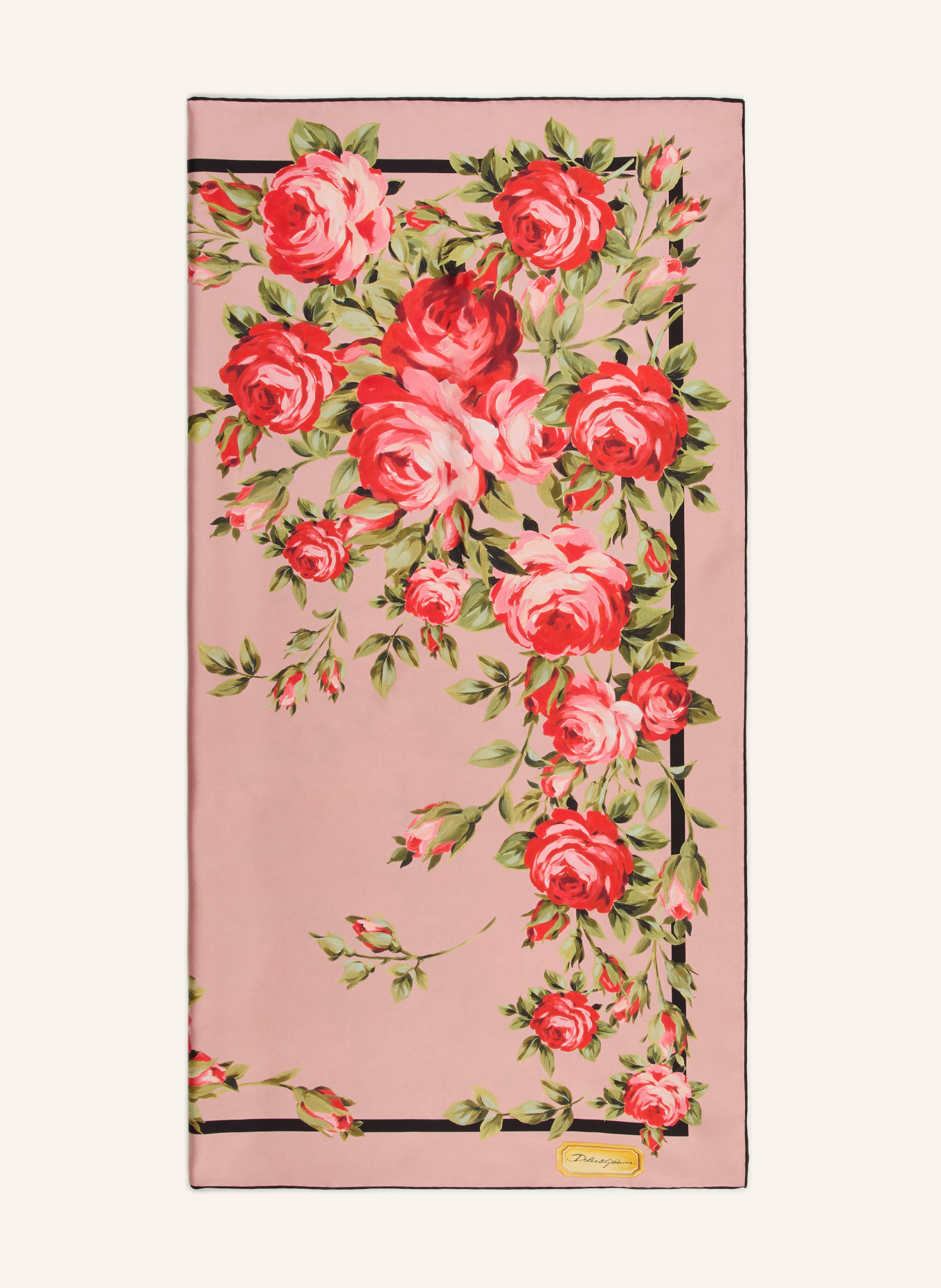 DOLCE & GABBANA Seidentuch: ALTROSA / ROT / GRÜN