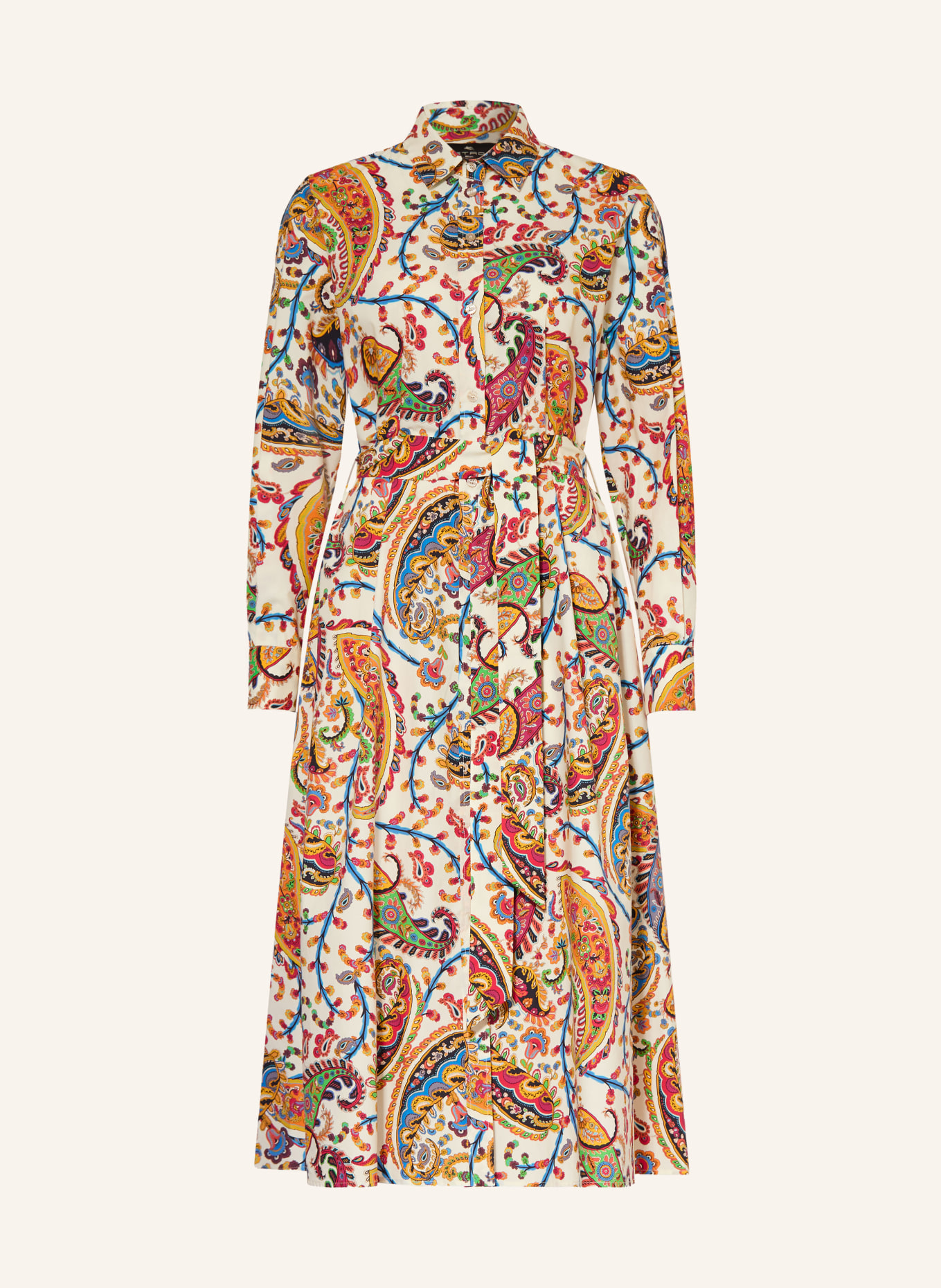 ETRO Hemdblusenkleid: CREME / HELLROT / BLAU