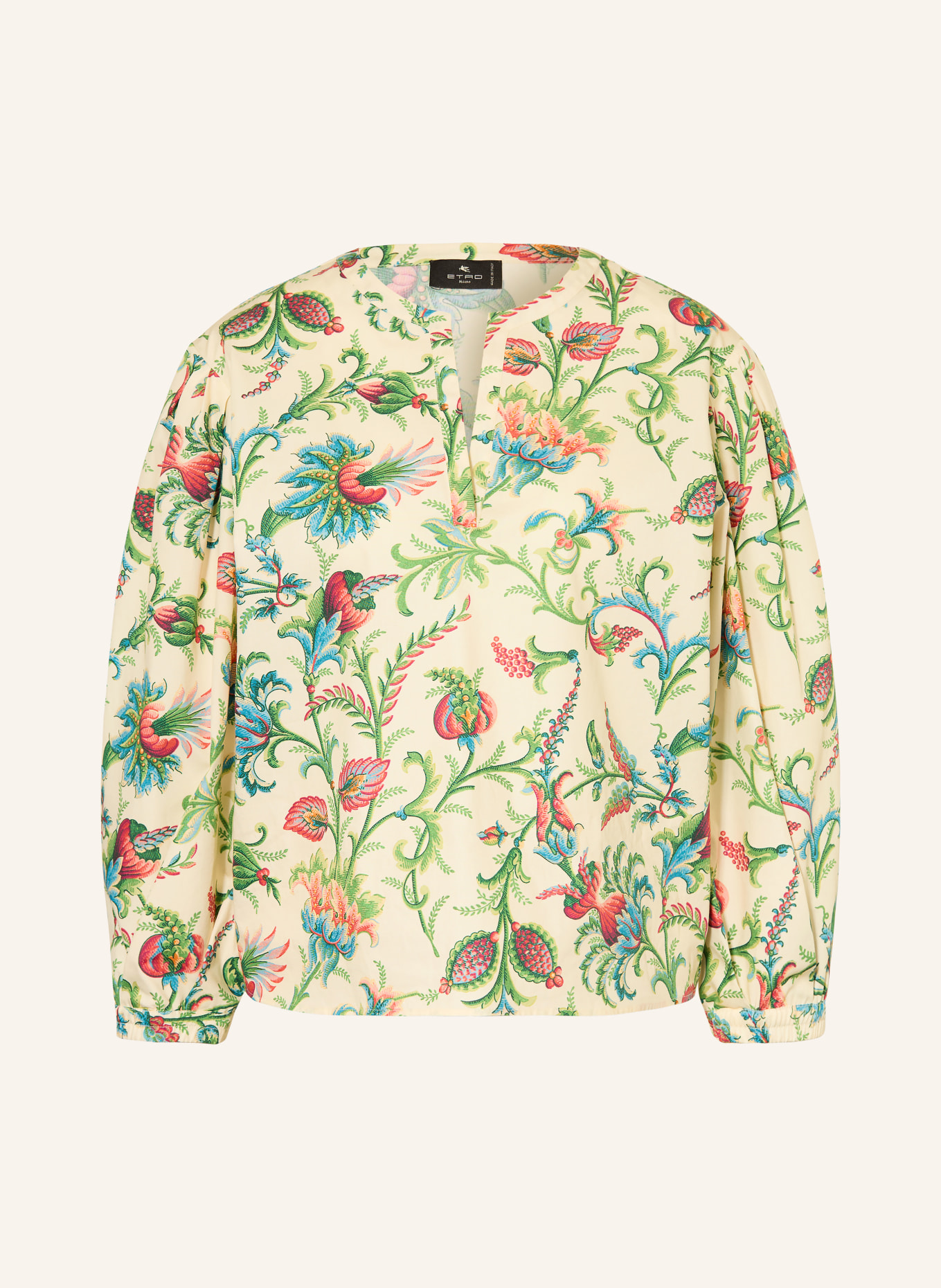 ETRO Blusenshirt mit 3/4-Arm: HELLGELB / ROT / GRÜN