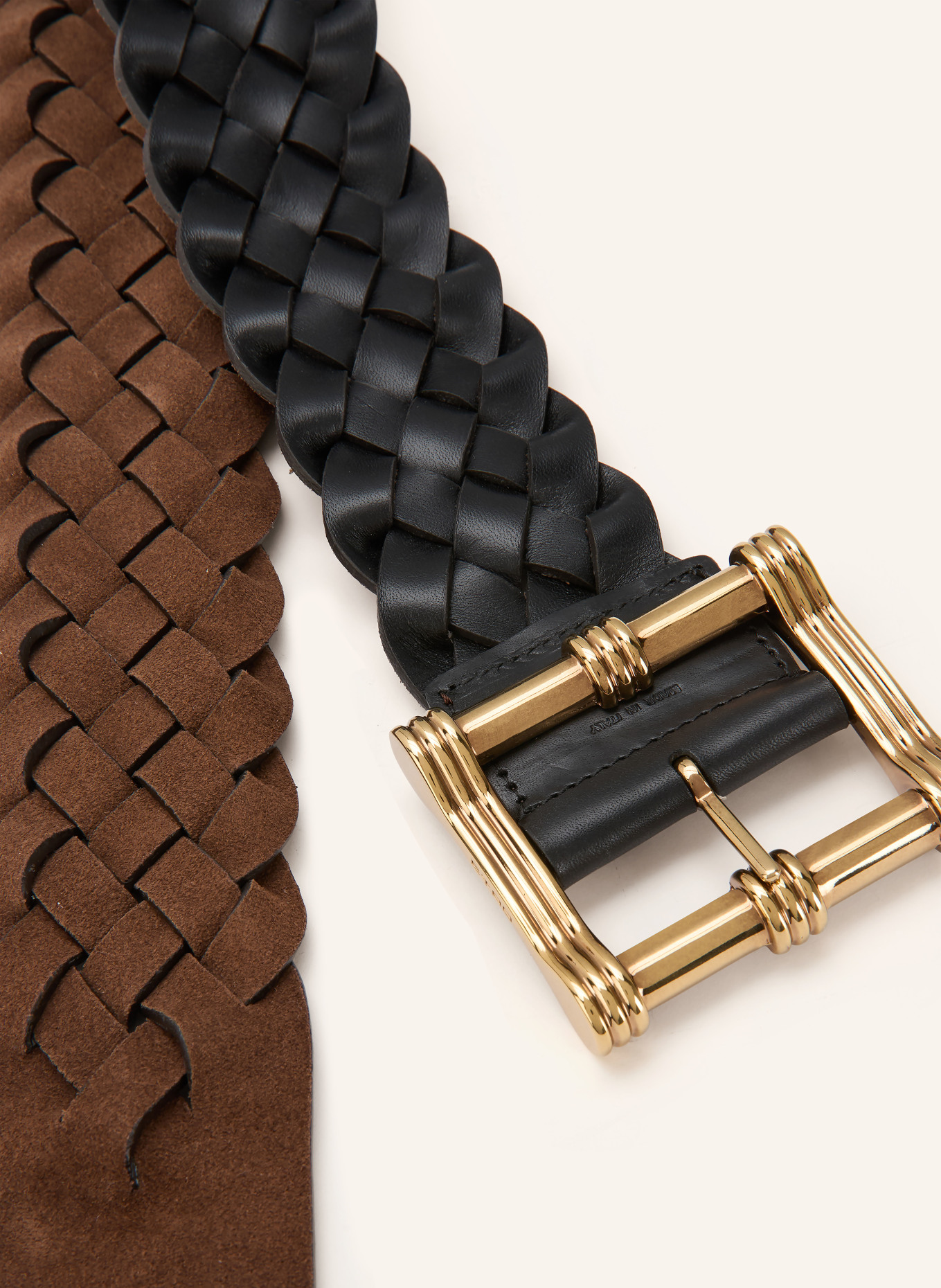 ETRO Oboustranný kožený opasek: HNĚDÁ / ČERNÁ