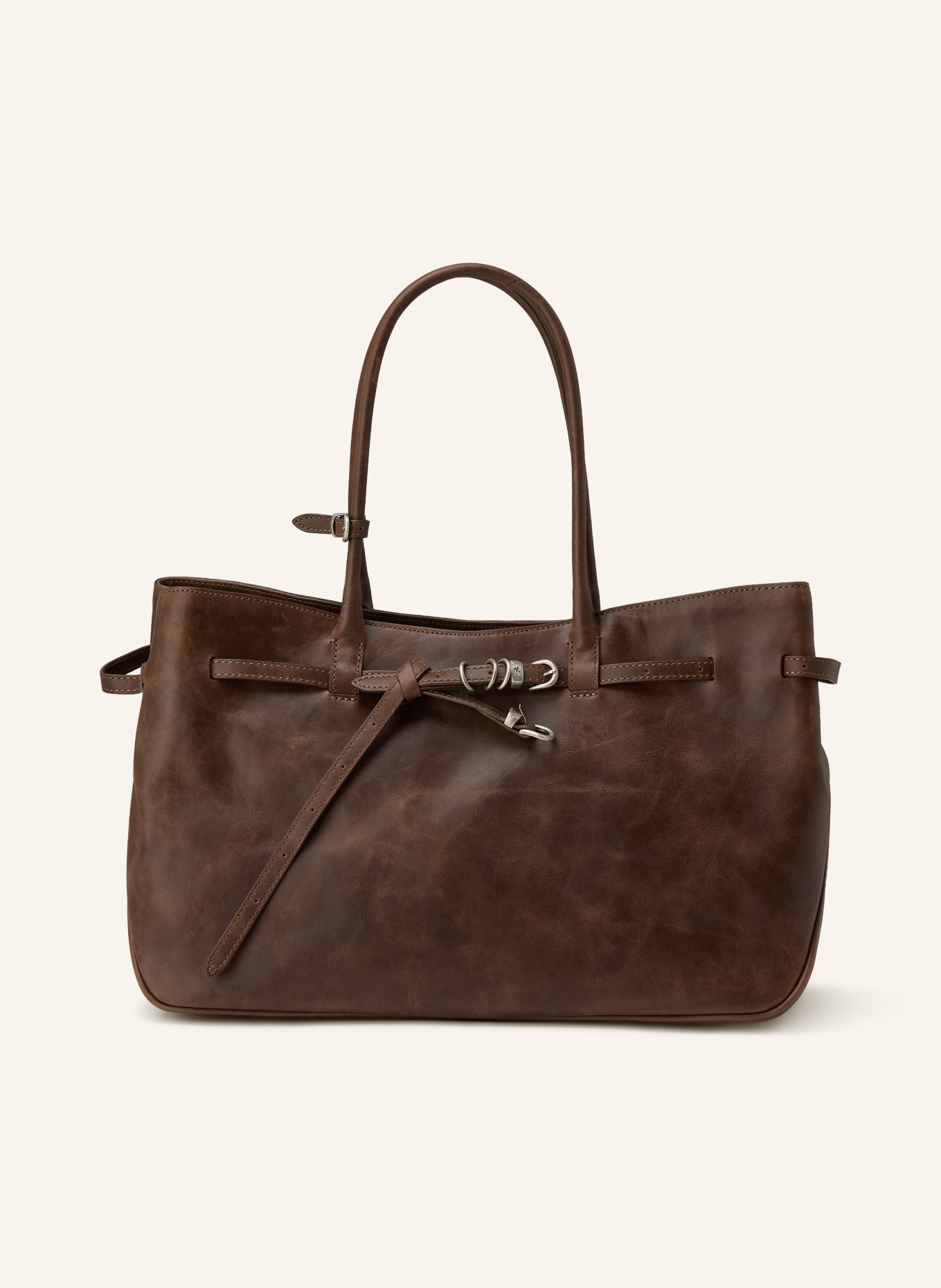 MARGE SHERWOOD Kabelka GRANDMA USED BAG: TMAVĚ HNĚDÁ / STŘÍBRNÁ