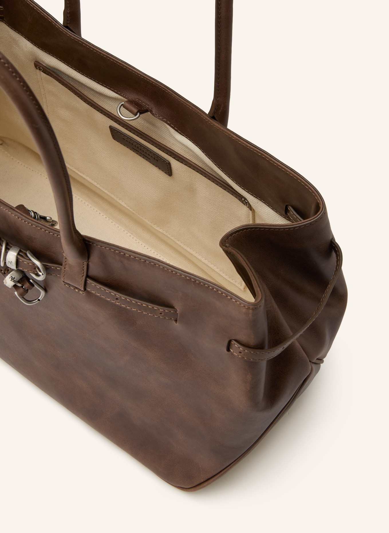 MARGE SHERWOOD Kabelka GRANDMA USED BAG: TMAVĚ HNĚDÁ / STŘÍBRNÁ