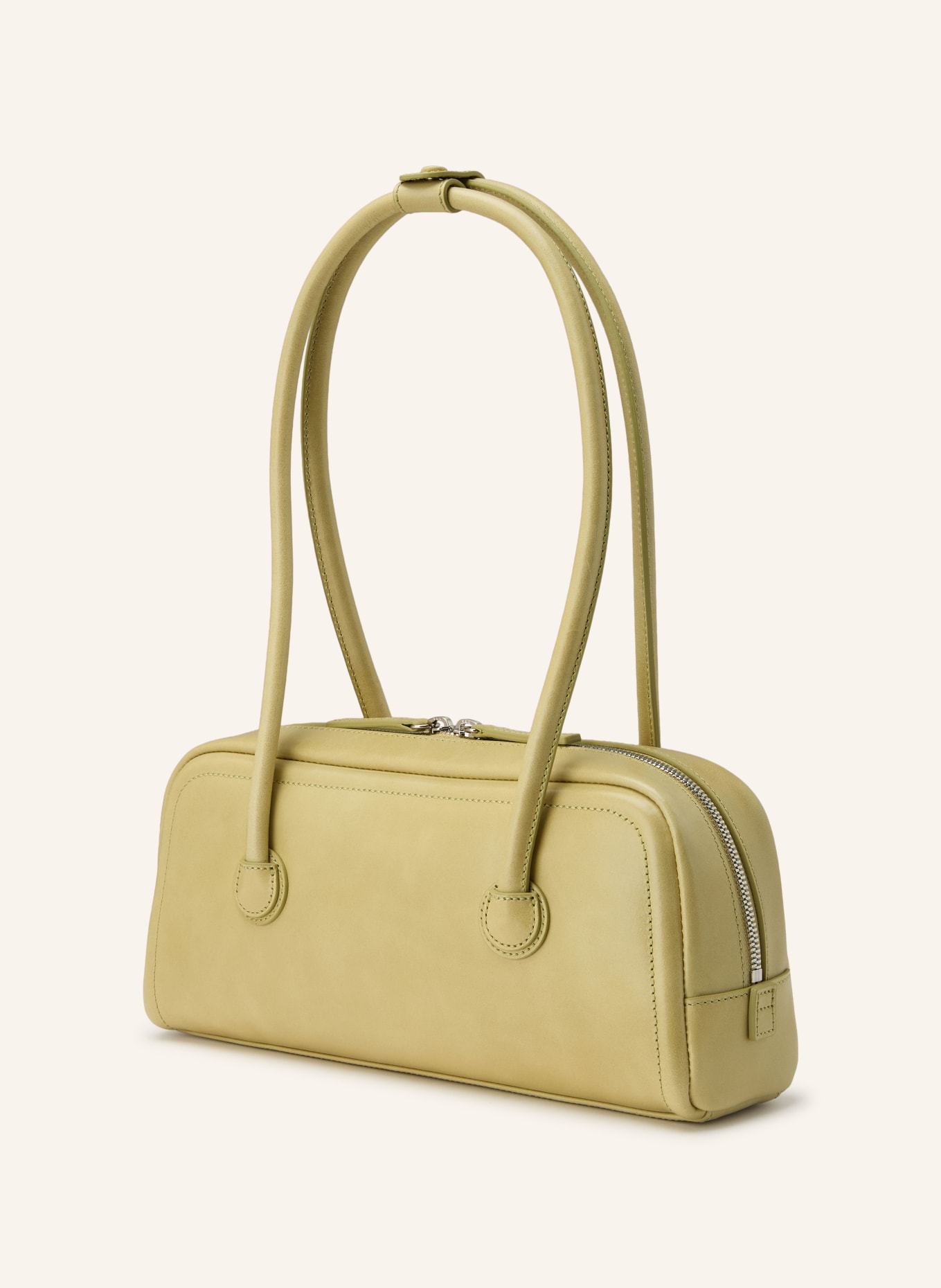 MARGE SHERWOOD Schultertasche SOFT BOSTON: HELLGRÜN / SILBER